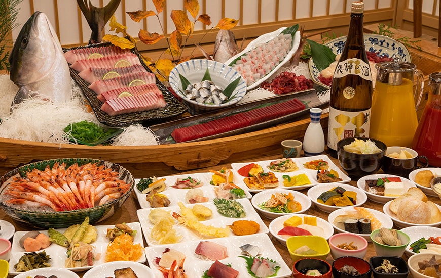 An example of a dinner buffet
