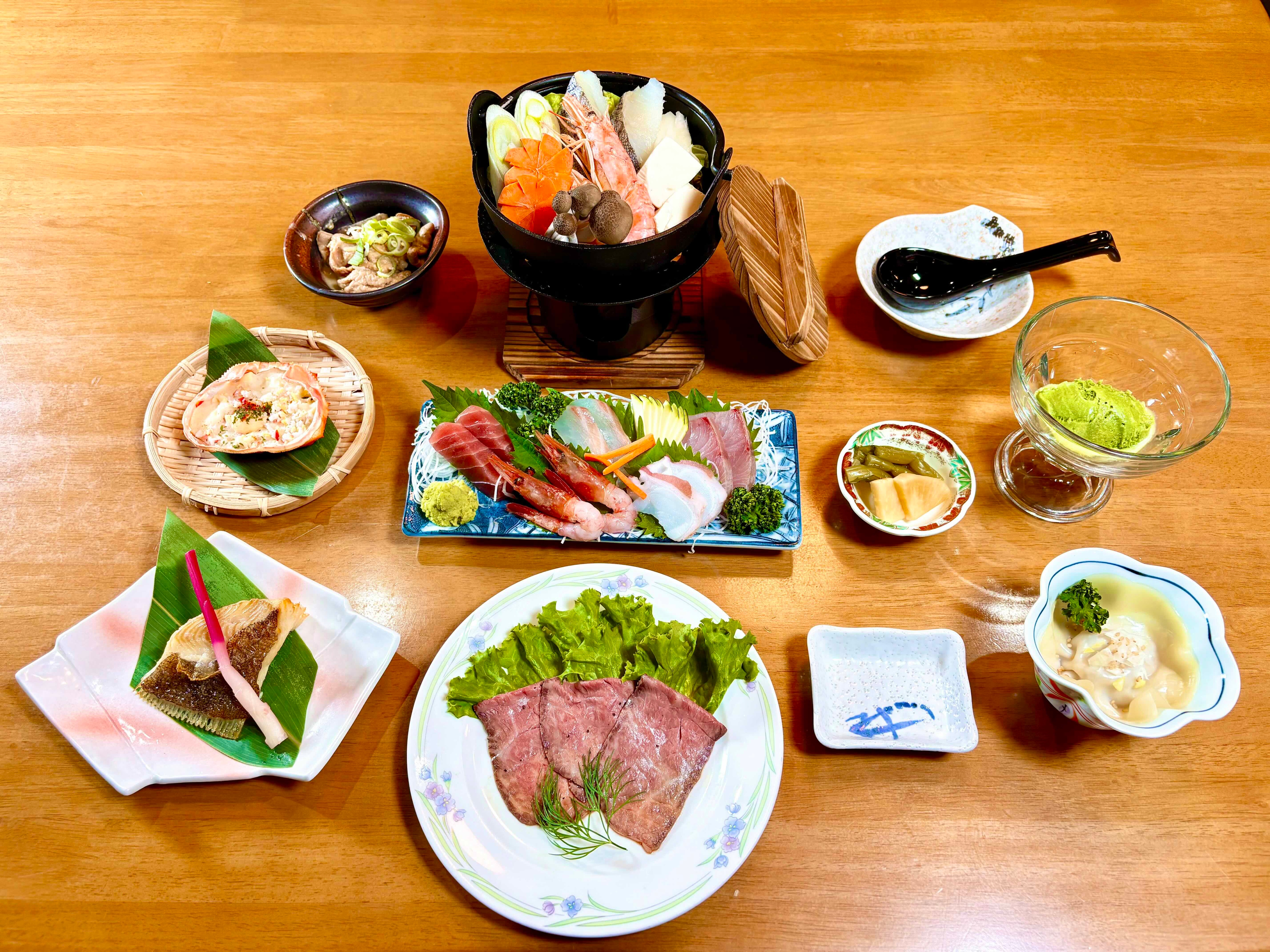 Japanese, Western and Chinese dinner