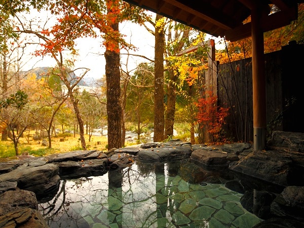 Impressive open-air bath (autumn)