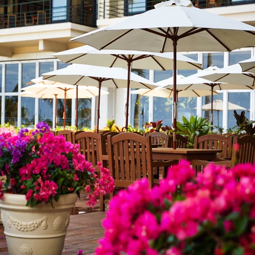 The planting staff also takes care of the walking course in the hotel every day.