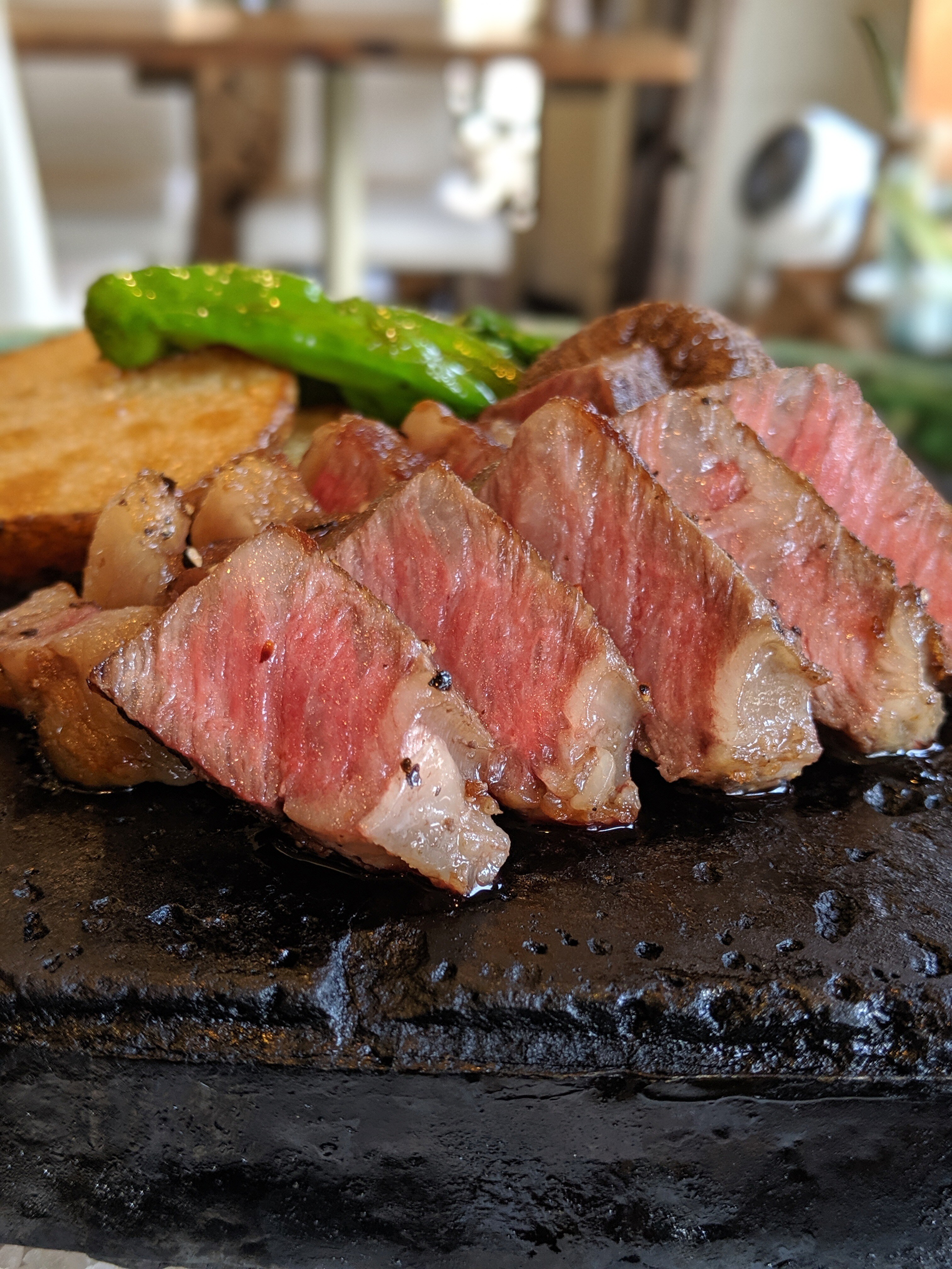 Omi beef stone-grilled steak