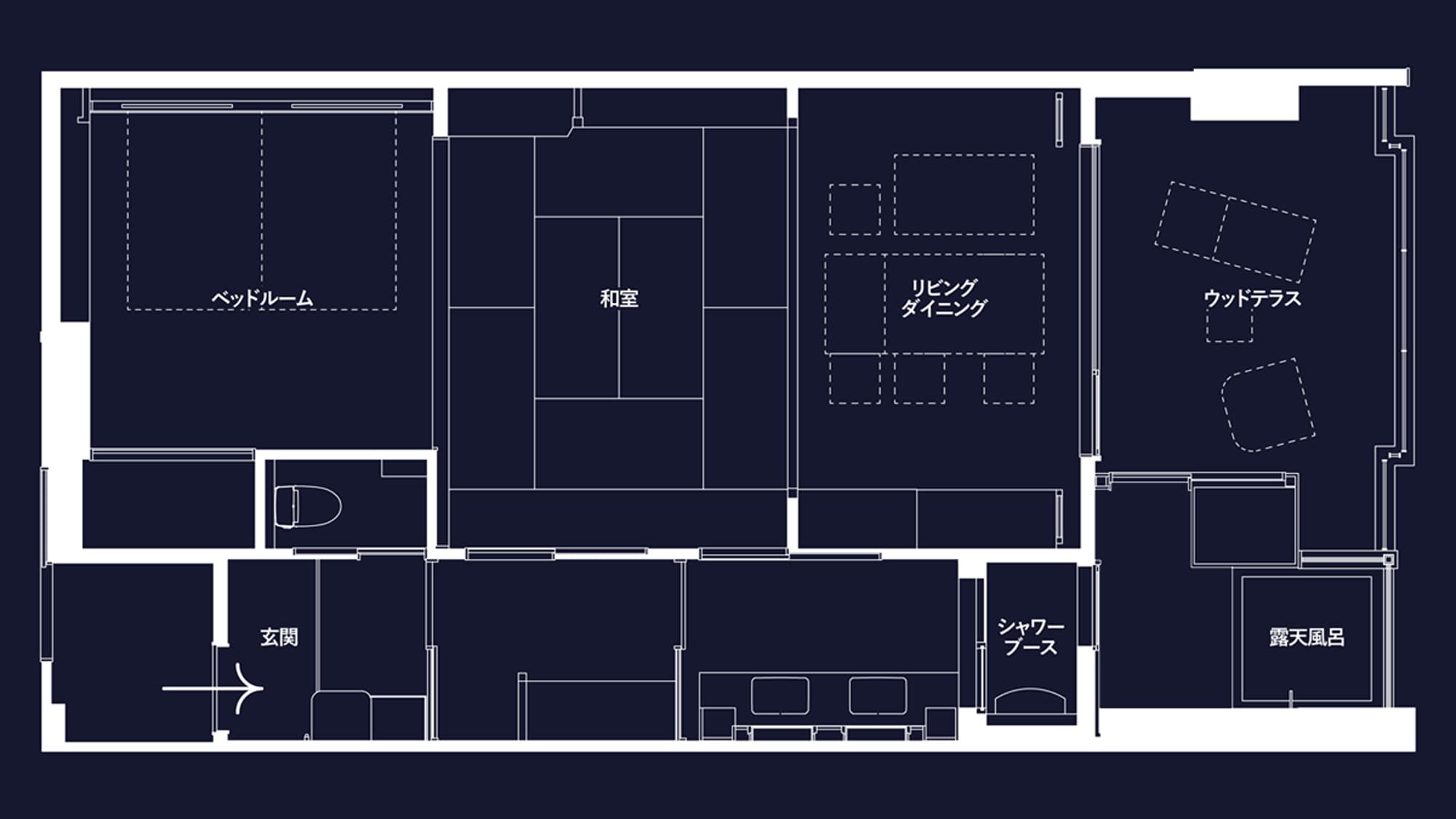 [ทุกห้องมีห้องอาบน้ำส่วนตัวแบบเปิดโล่ง] Villa Rakuen Asahi no Niwa Type M *ตัวอย่าง