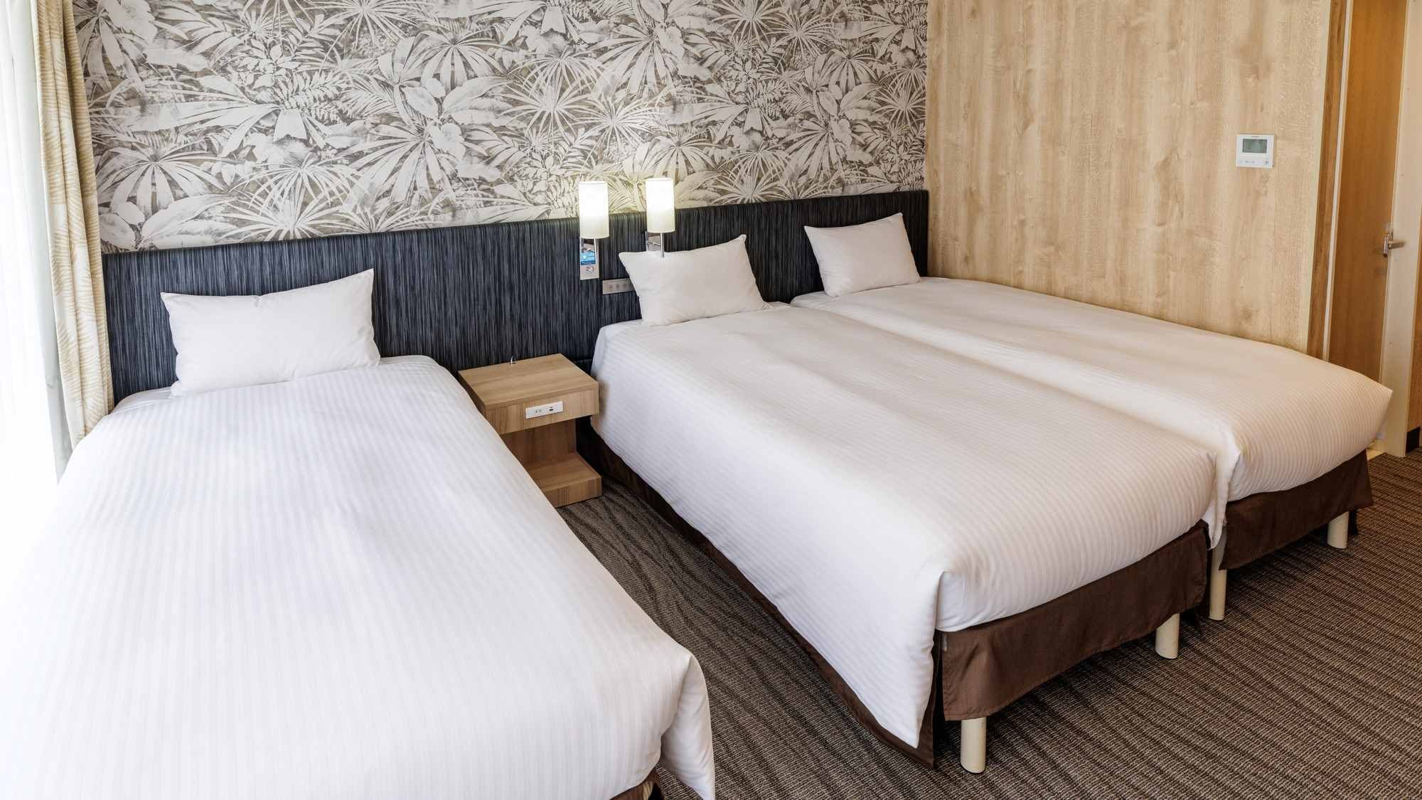 ห้องสามเตียง 25.4㎡ (เตียงกว้าง 90 ซม. x 3)