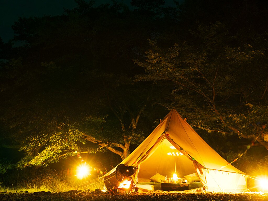 Glamping site: The lights are fantastic at night!