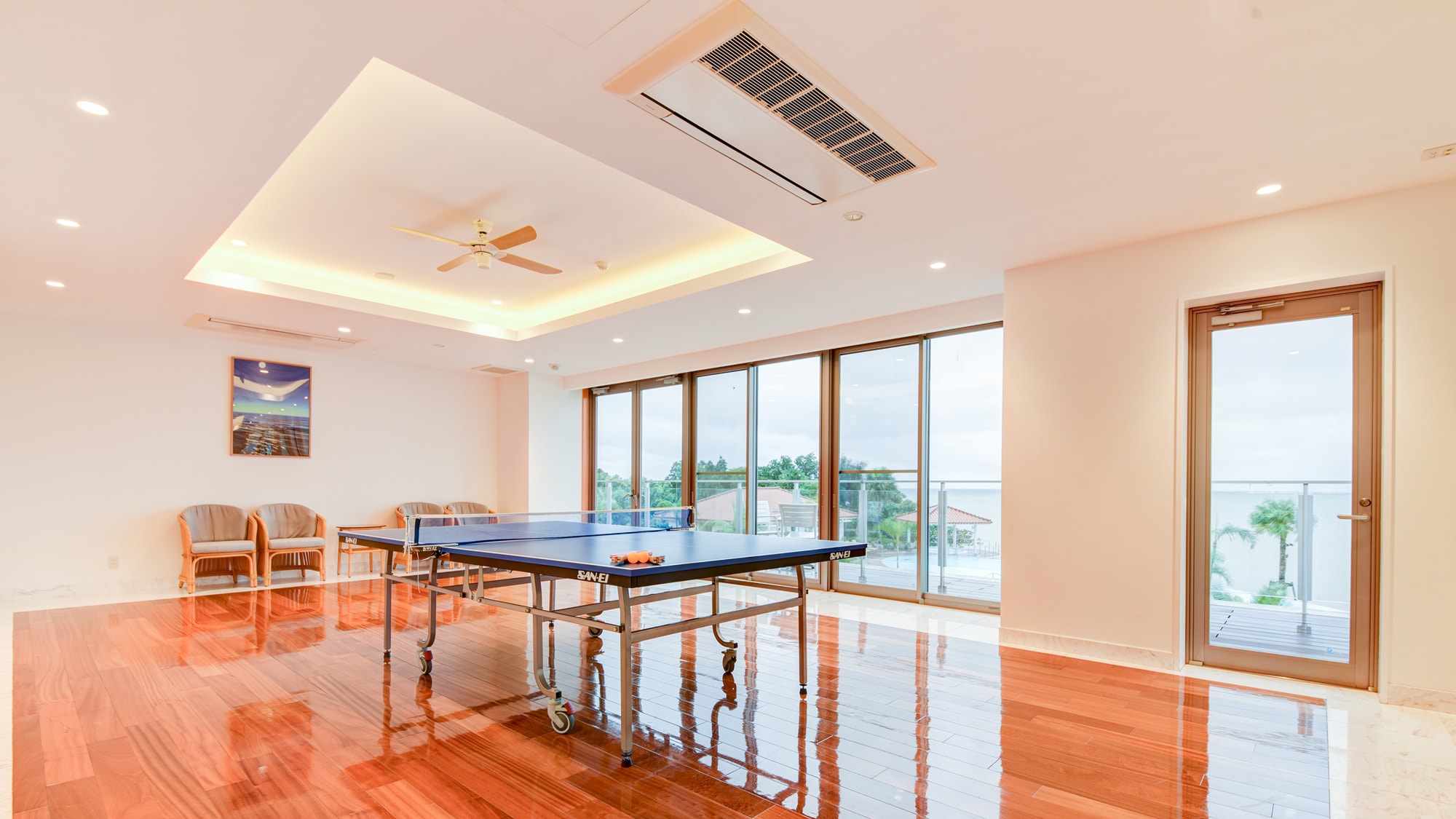 *[Fitness room/table tennis]