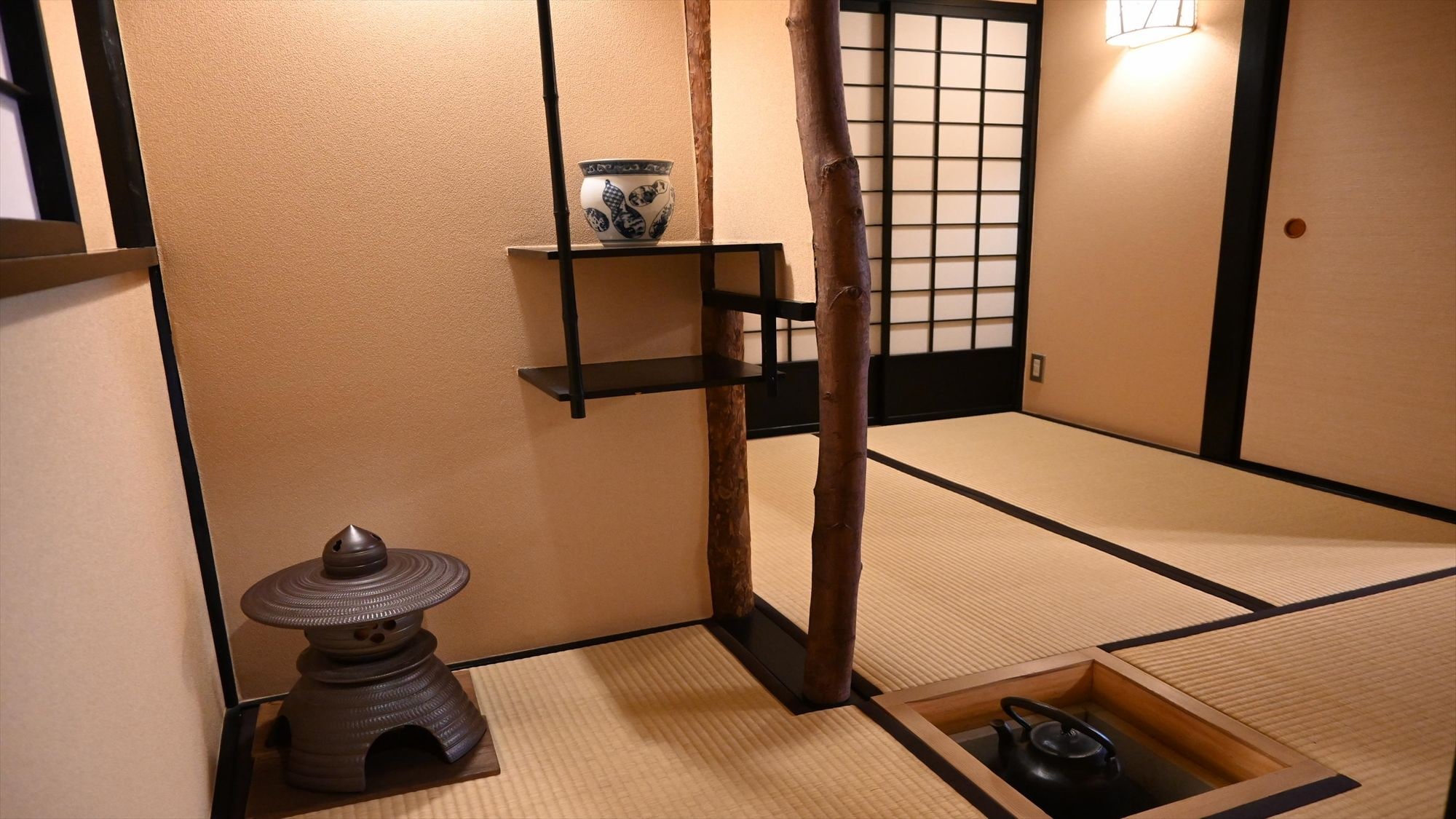 -Kamar bergaya Jepang Nohanatei dengan ruang teh-