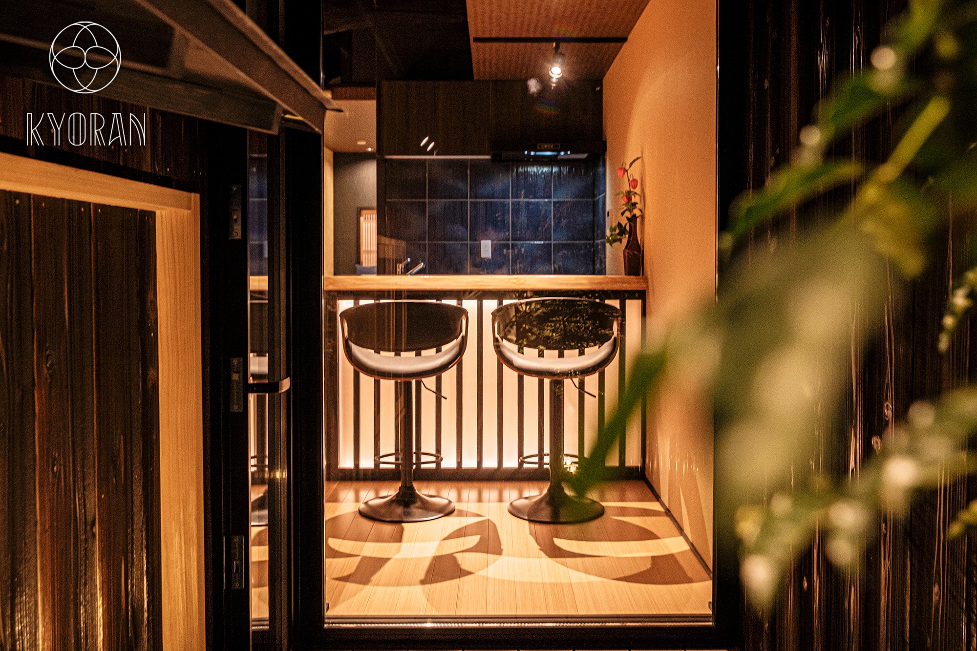 Outside the bar counter