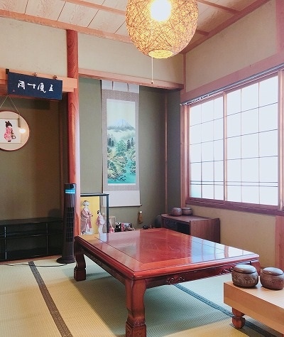 Inside the building.