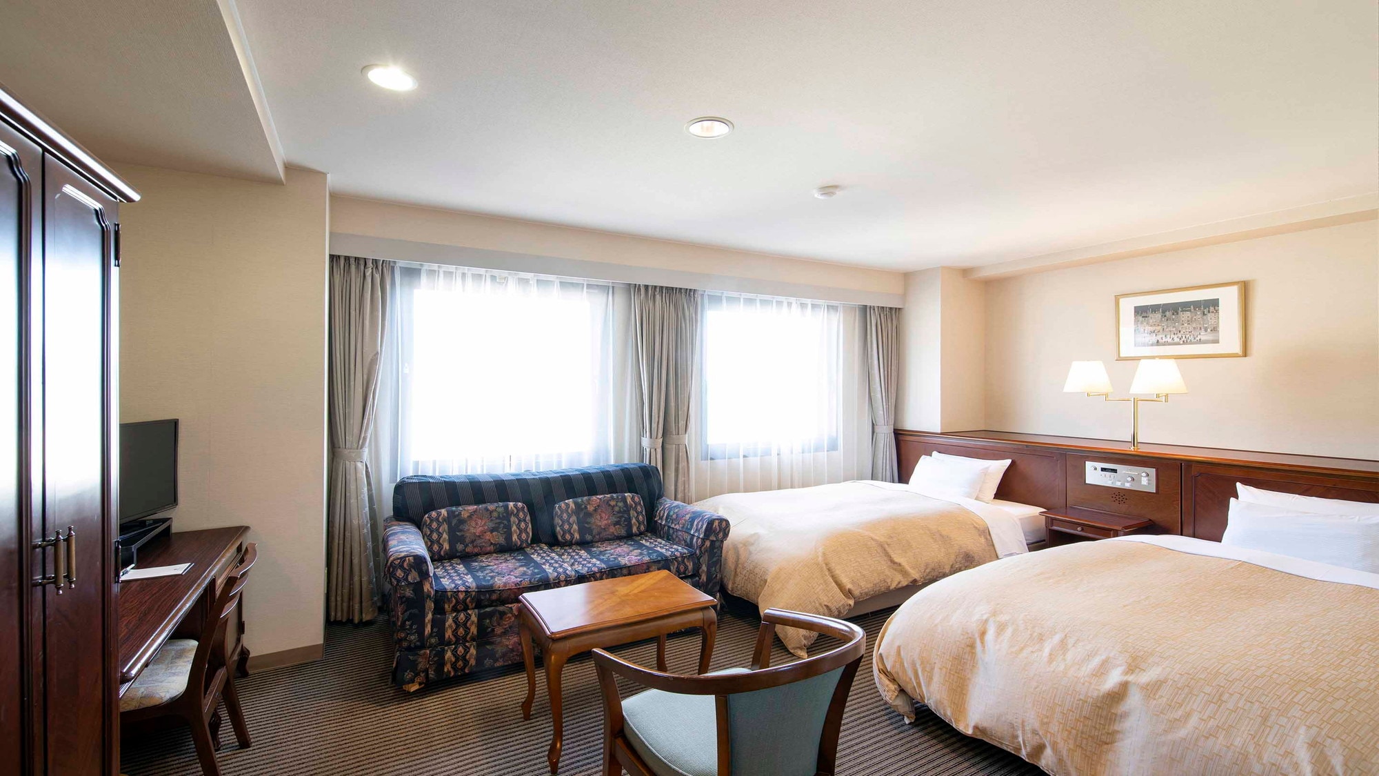 【デラックスツイン25平米】120cm幅ベッド