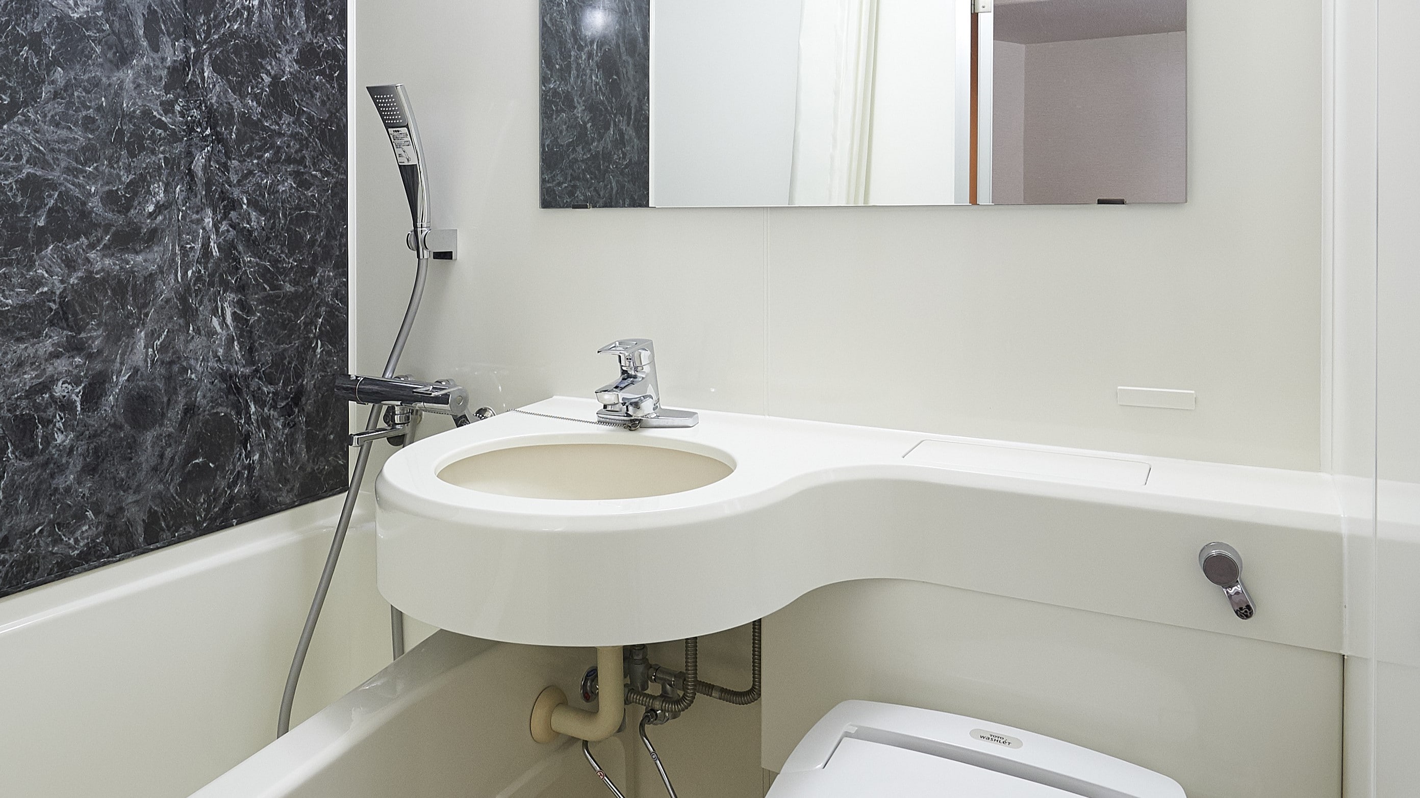 Bathroom and toilet (example of guest room)