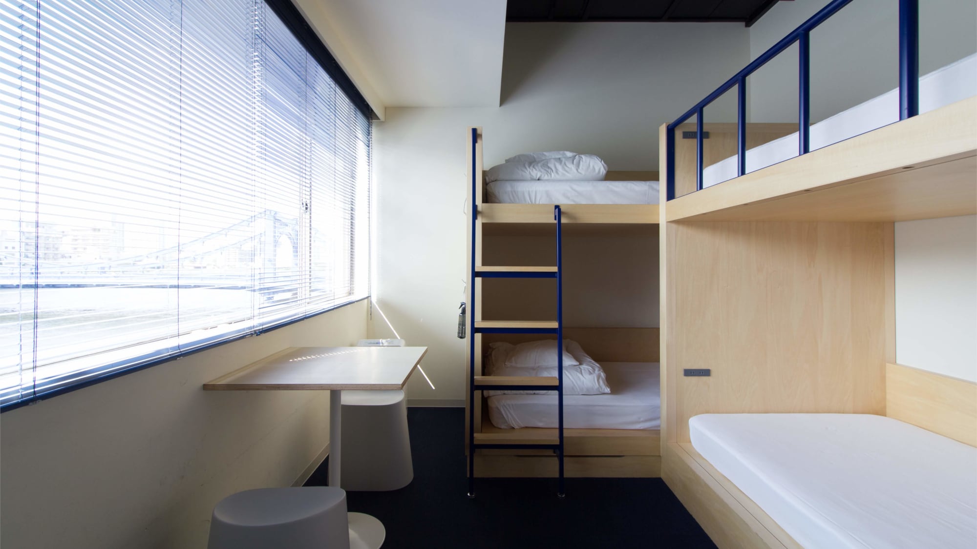 Bank/river view/shared bathroom