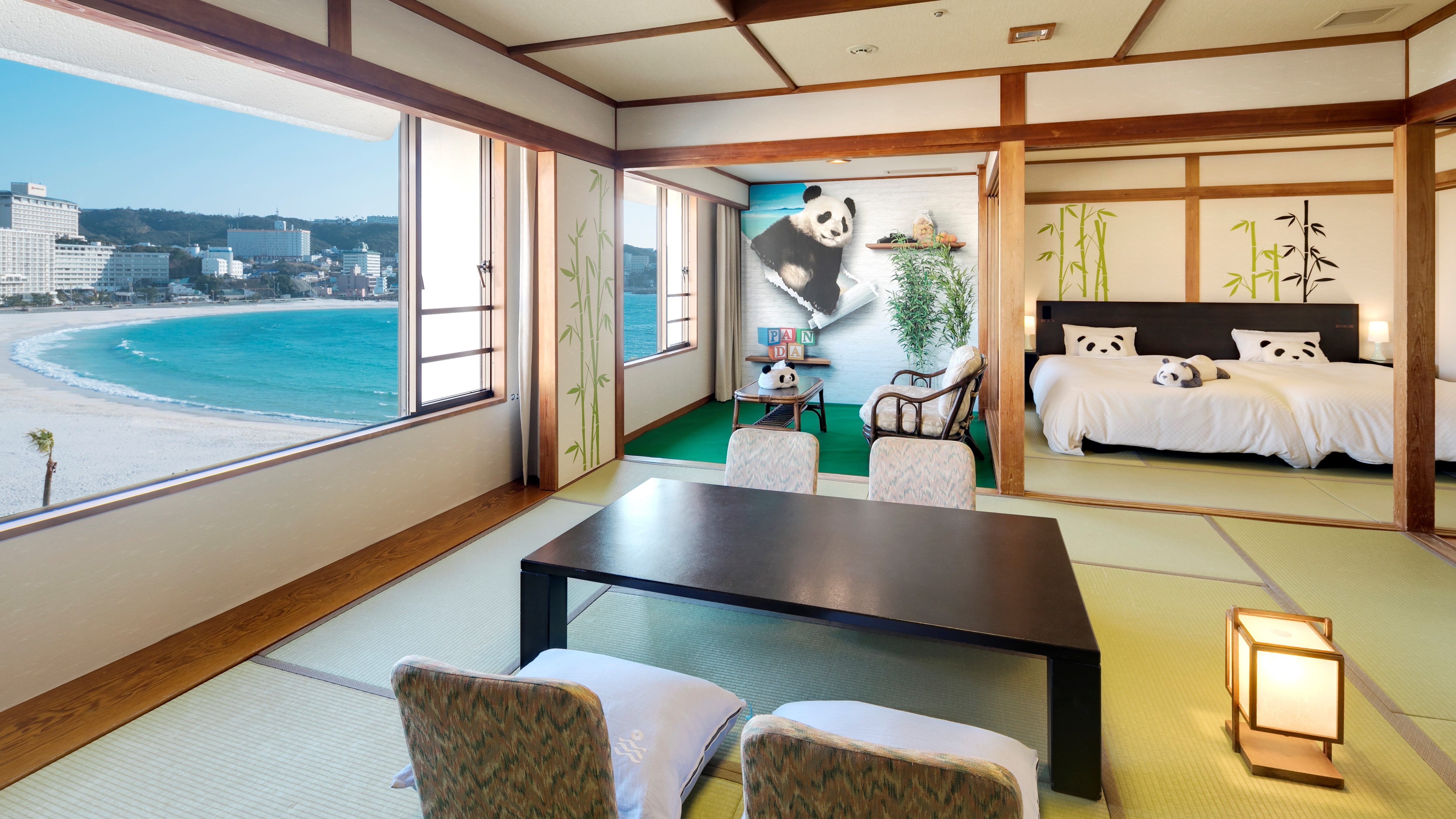 [Kamar Panda dengan pemandangan laut (kamar bergaya Jepang + tempat tidur twin)]