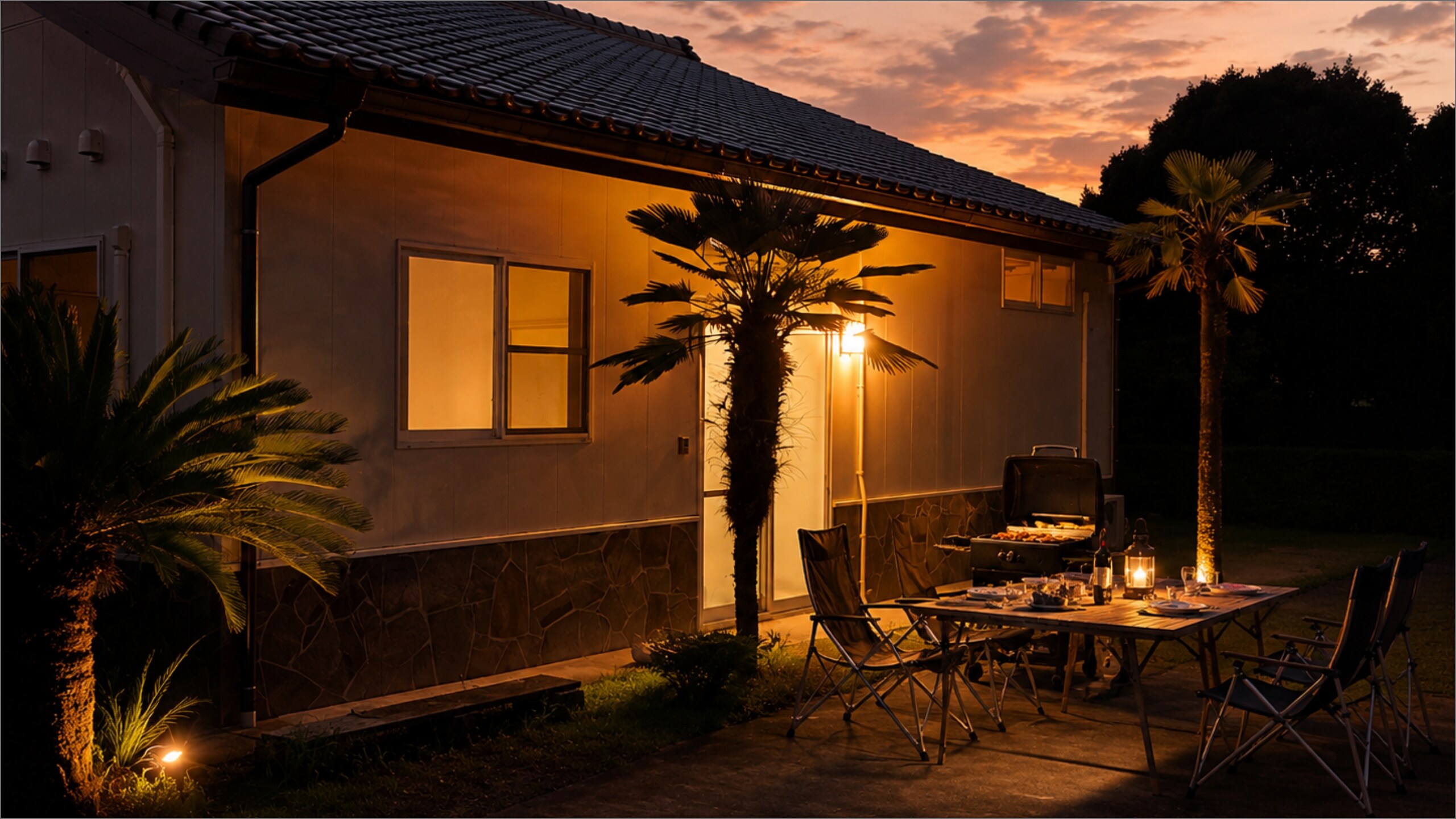 BBQ image in a barbecue space (garden)