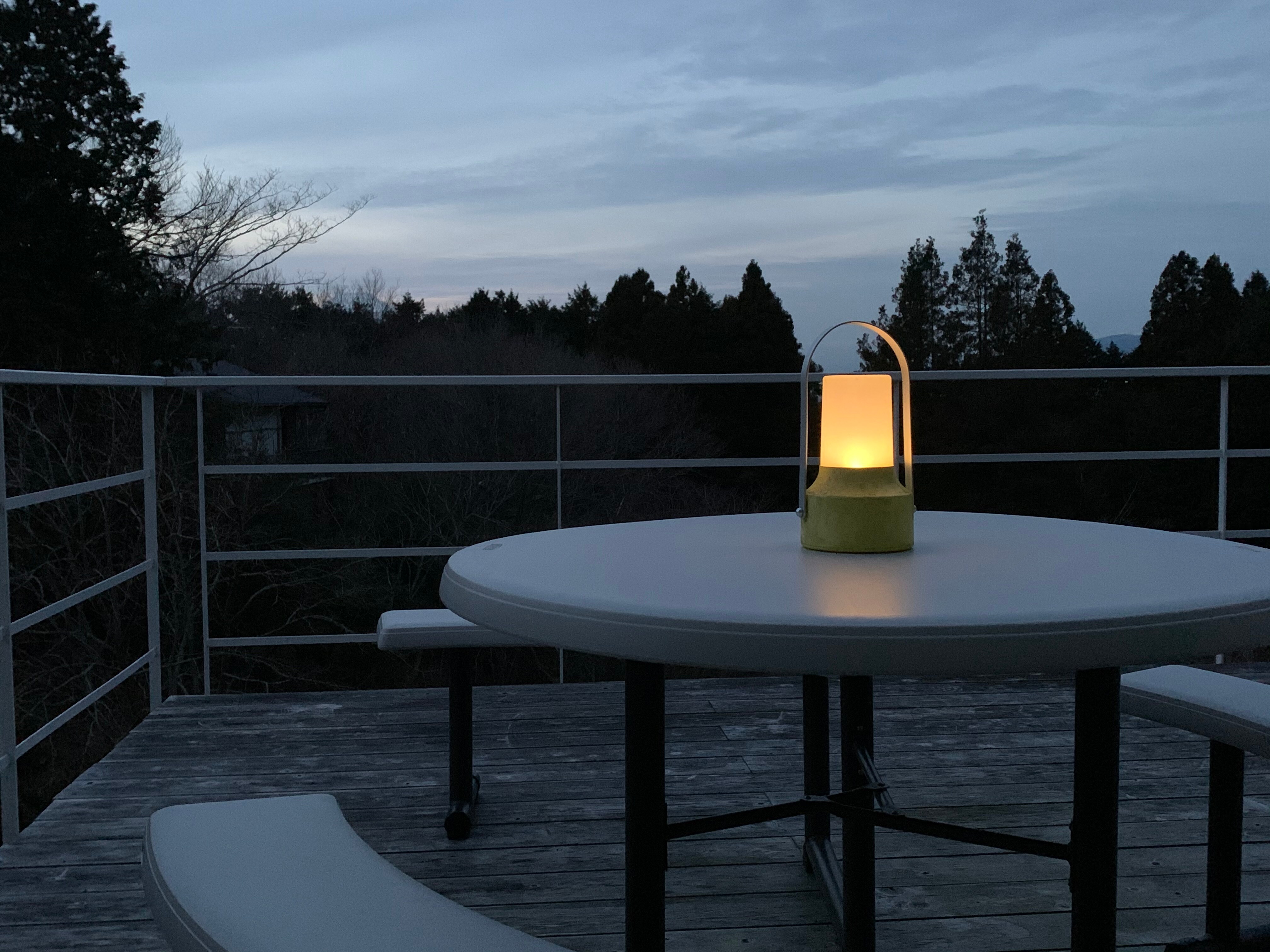 Terrace at dusk