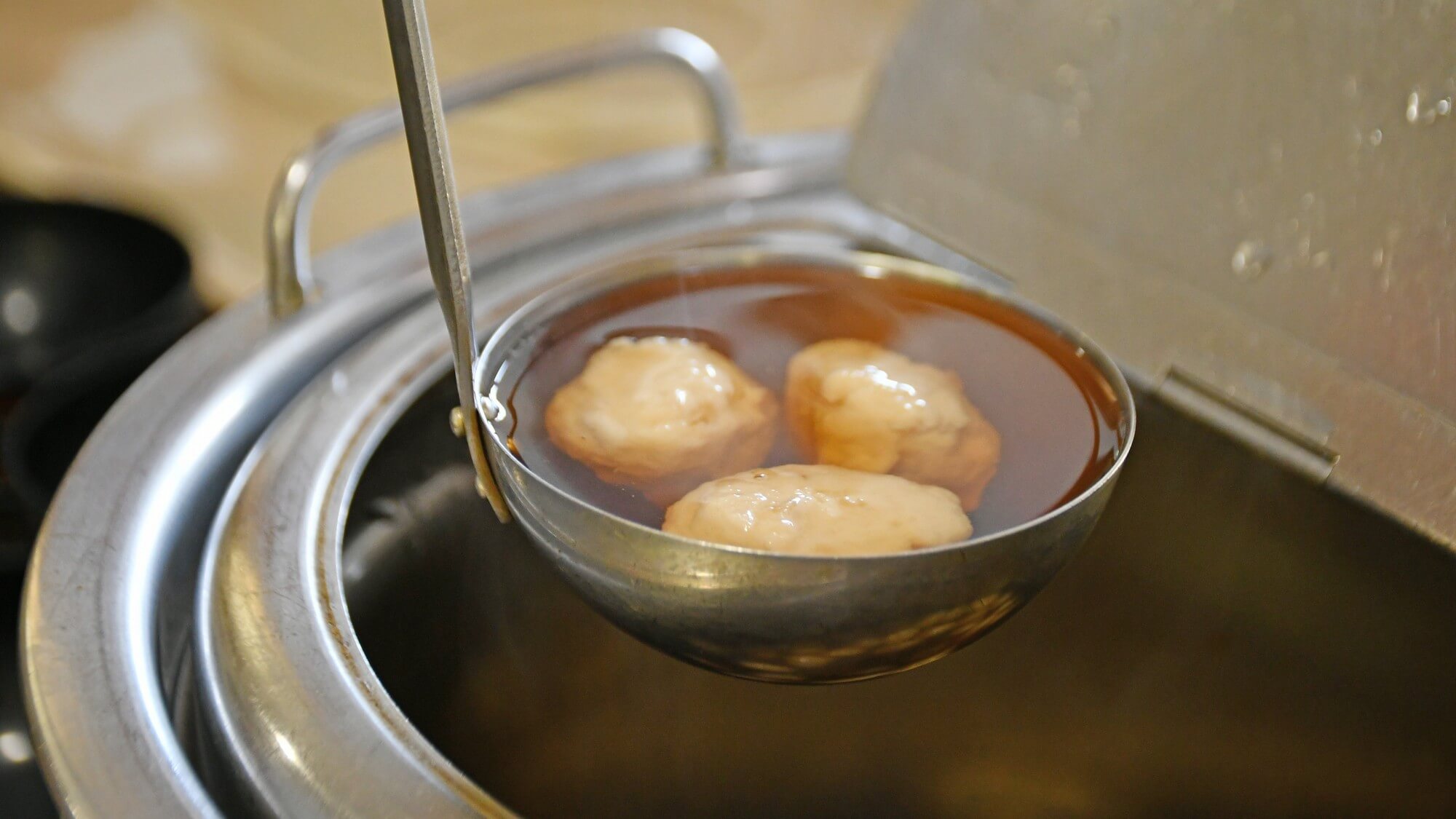 [Breakfast buffet] Enjoy the delicious dashi stock made from konbu, the most produced in Japan, in a fish ball soup.
