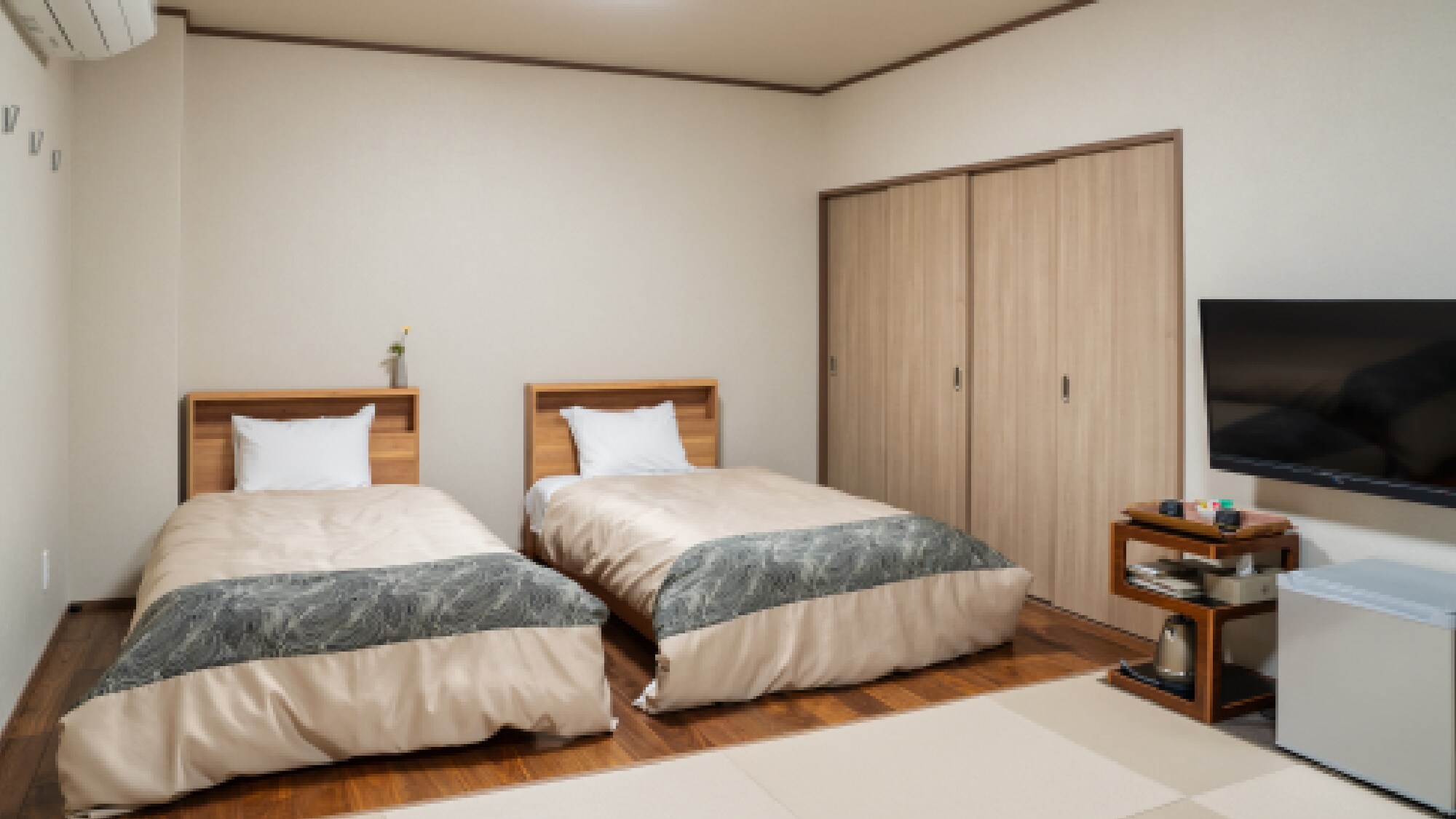 [Japanese-Western style twin bed + 8 tatami mats] Room 205 *No bath