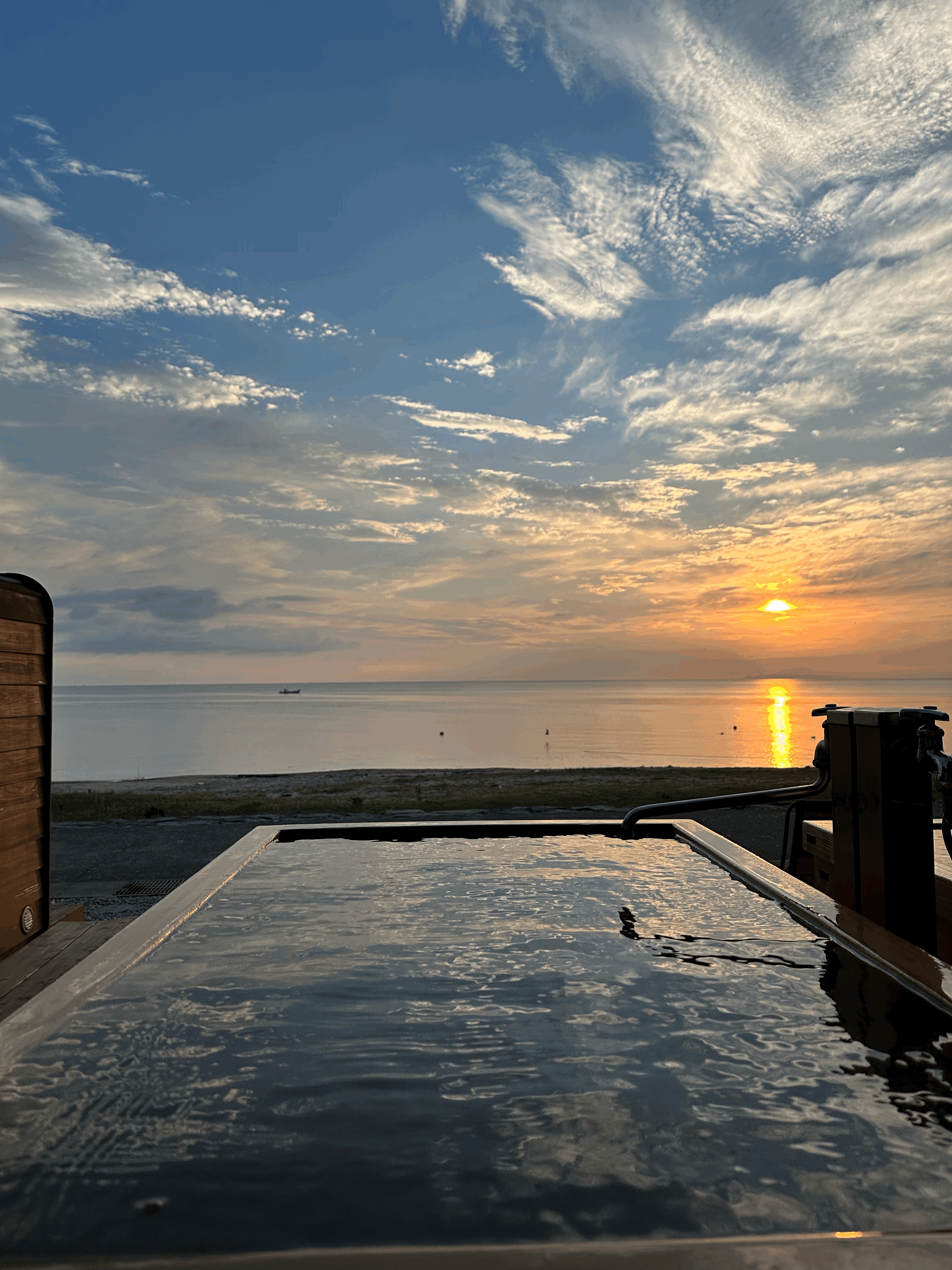 Sunrise, the sea, a cold bath