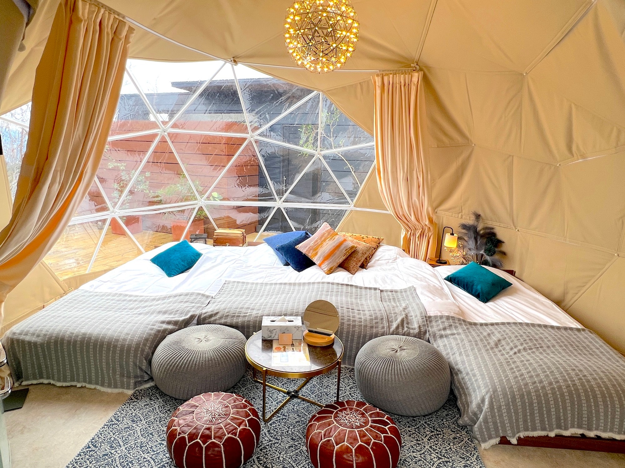 [Maximum 4 people] ①5m dome tent with open-air bath
