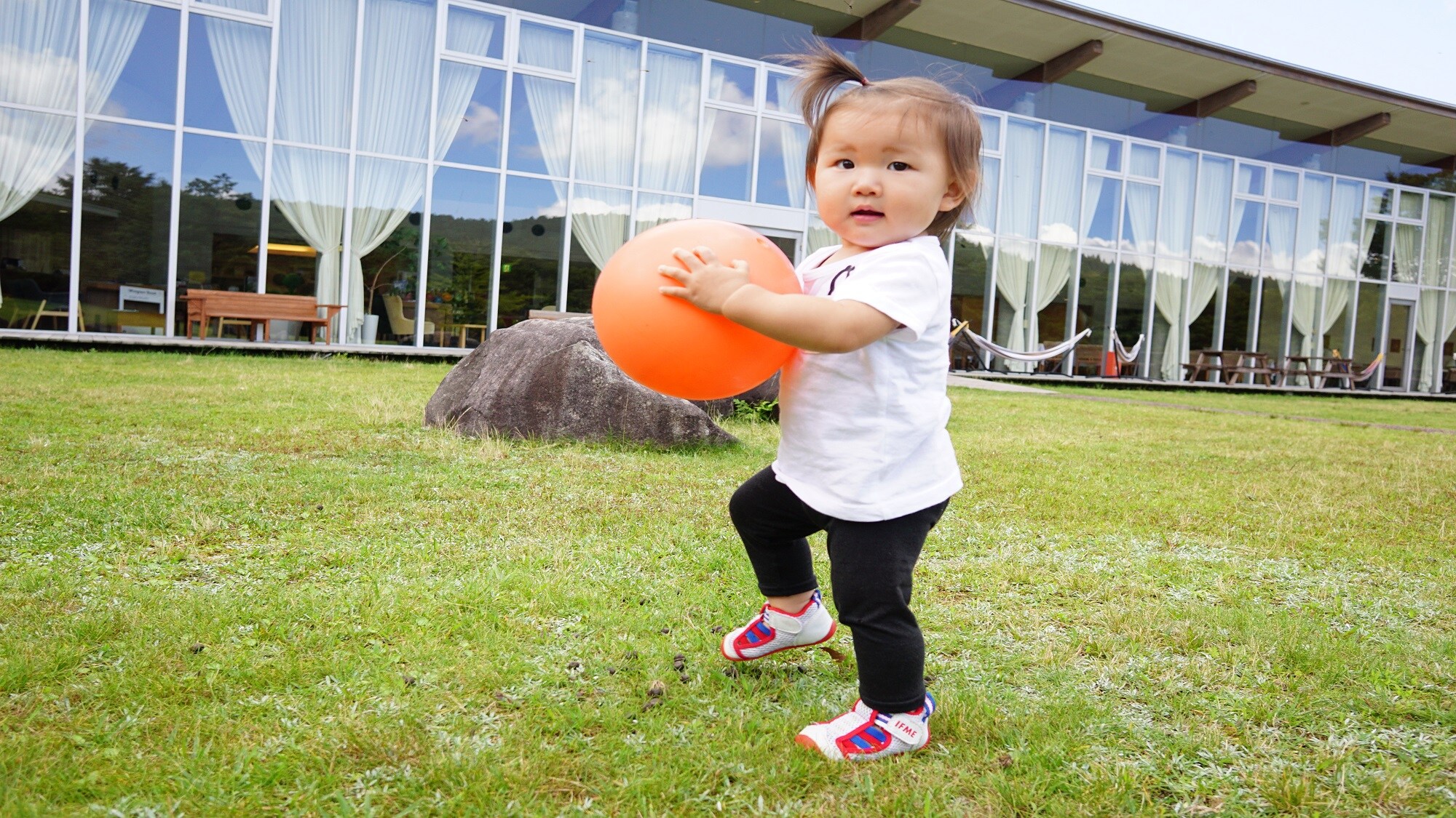 在院子里打球