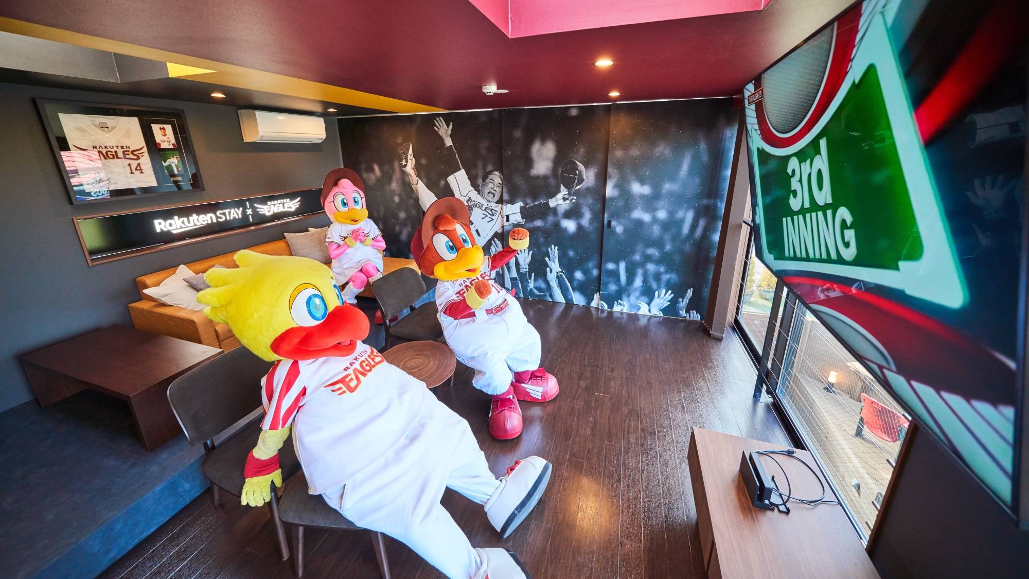 You can also watch home games on the large TV in your room! (Room 201: Example)
