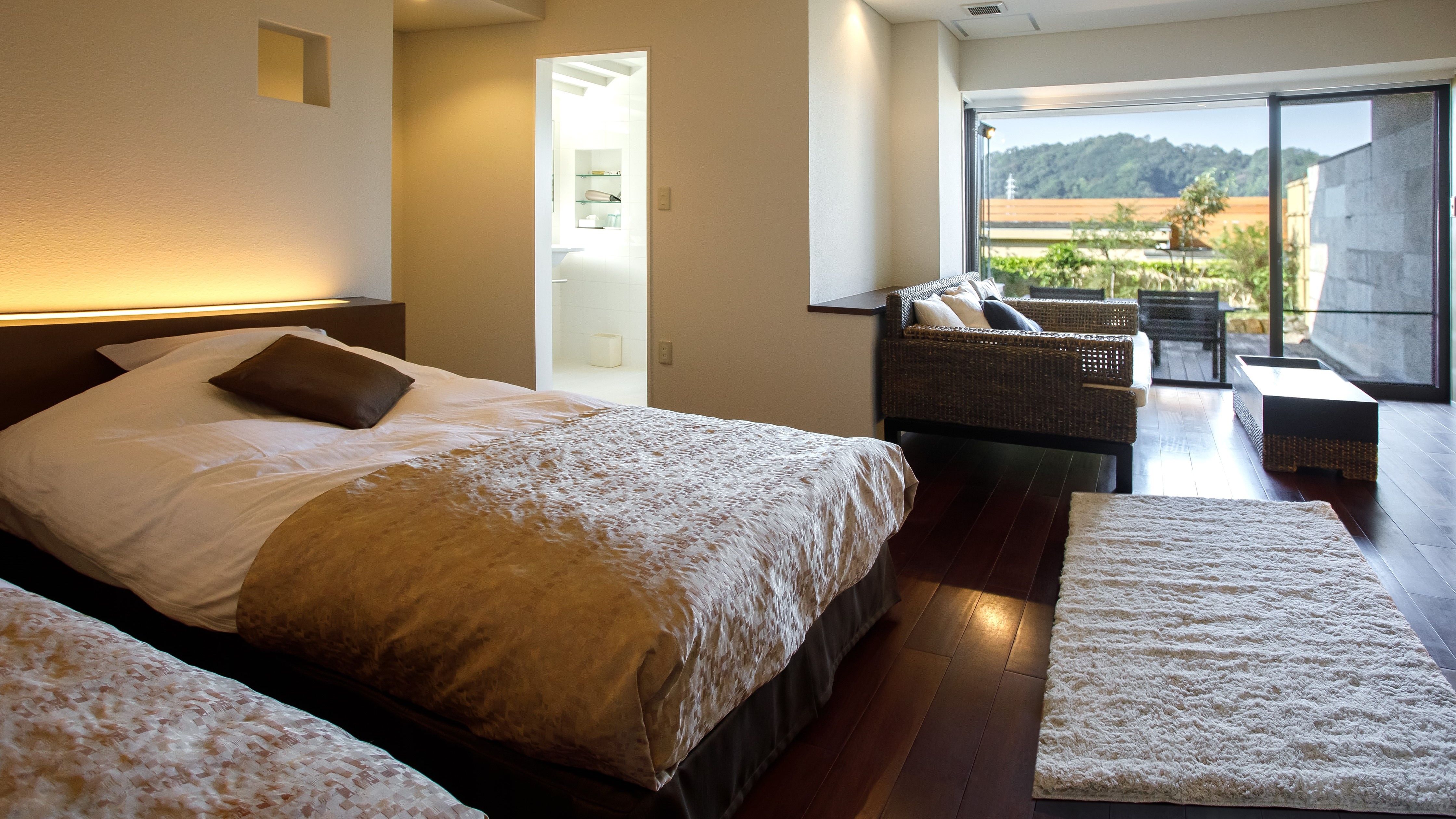 雙床房41㎡，附豪華露天浴池+眺望富士山的露台【禁煙】