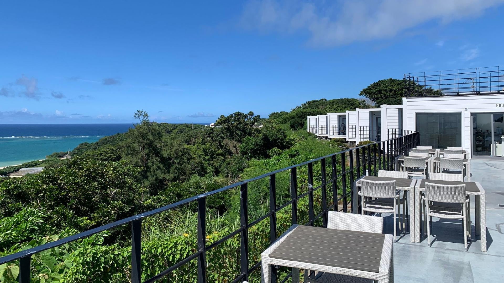 Enjoy a relaxing time in a special seat overlooking the sea and sky.