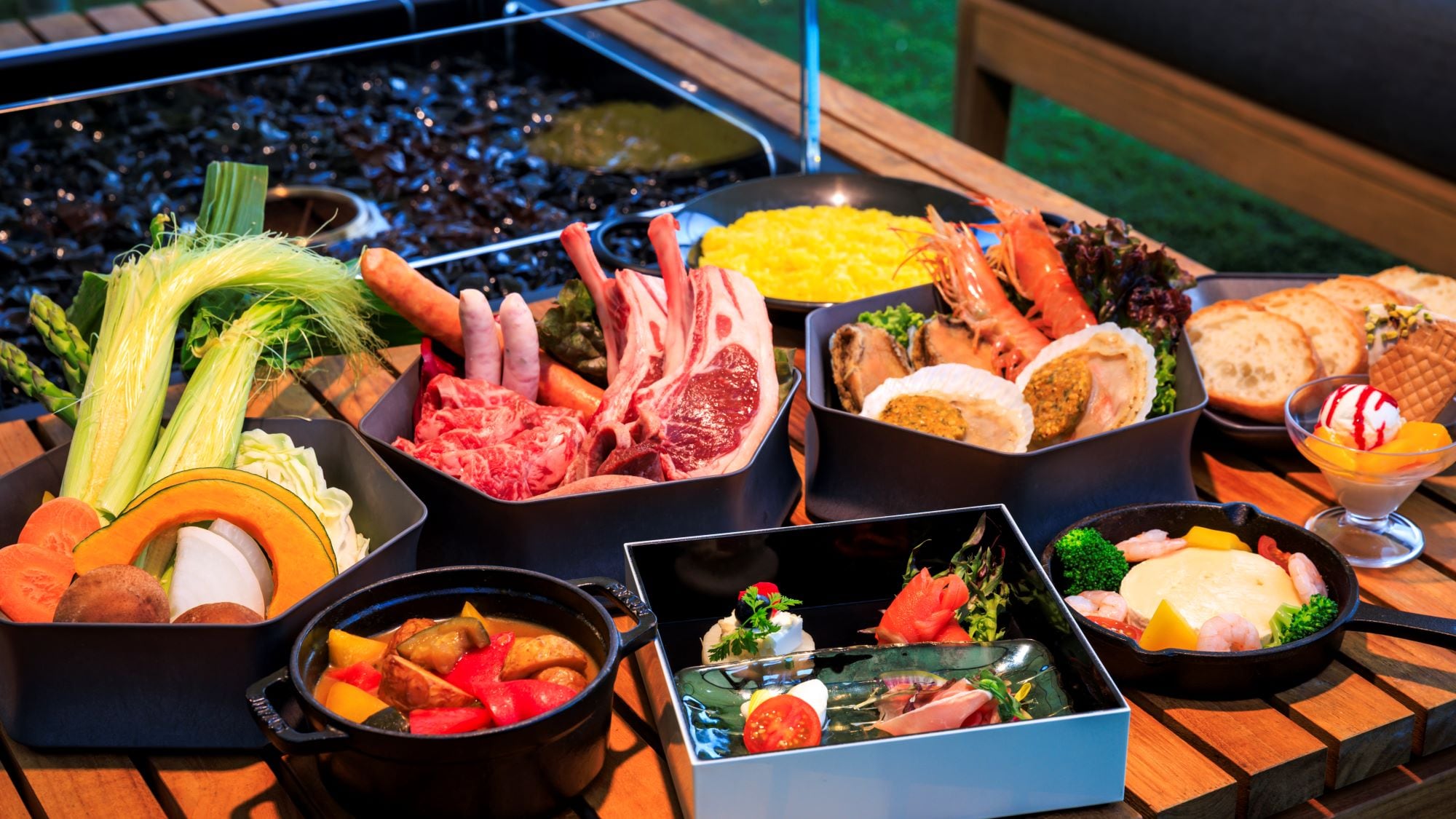 『BBQ by the lake』  湖畔のバーベキュー