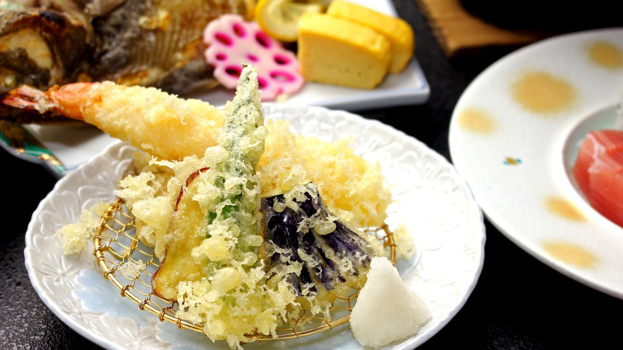 Fried food ☆ Kaiseki cuisine example