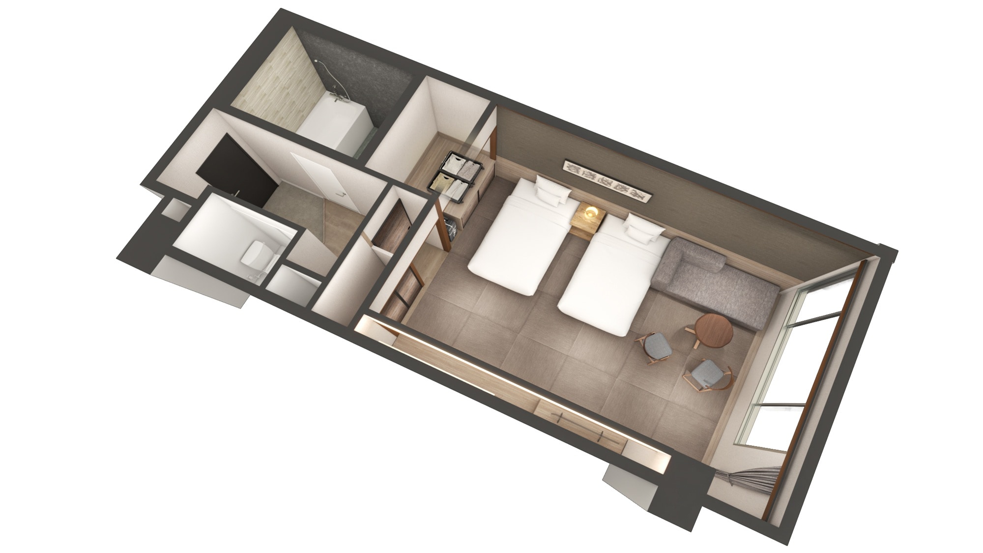 [Moderate Japanese-style room + twin bed] Example