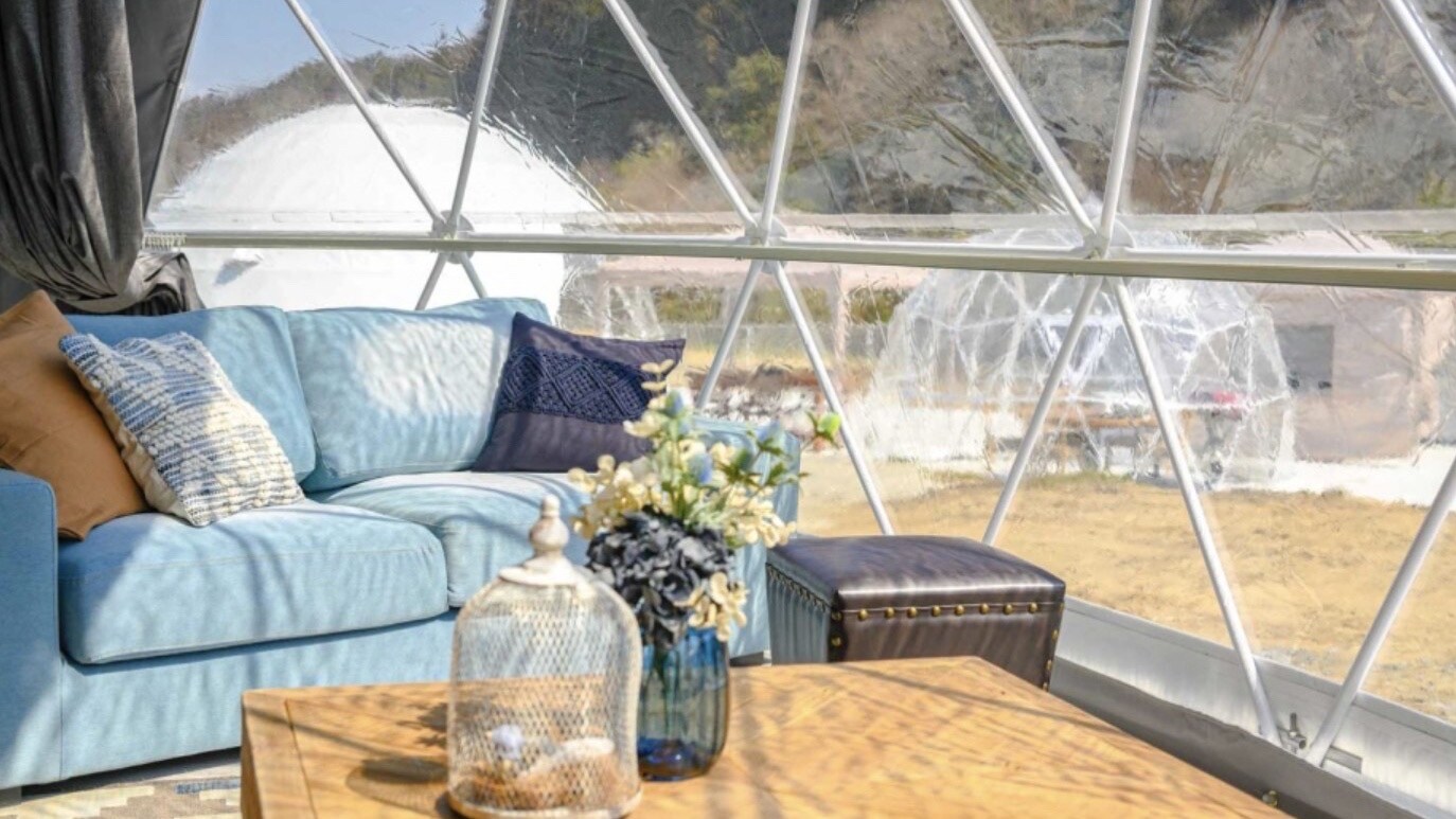 [Jacuzzi heated pool] 8m dome tent (8 people) No pets allowed