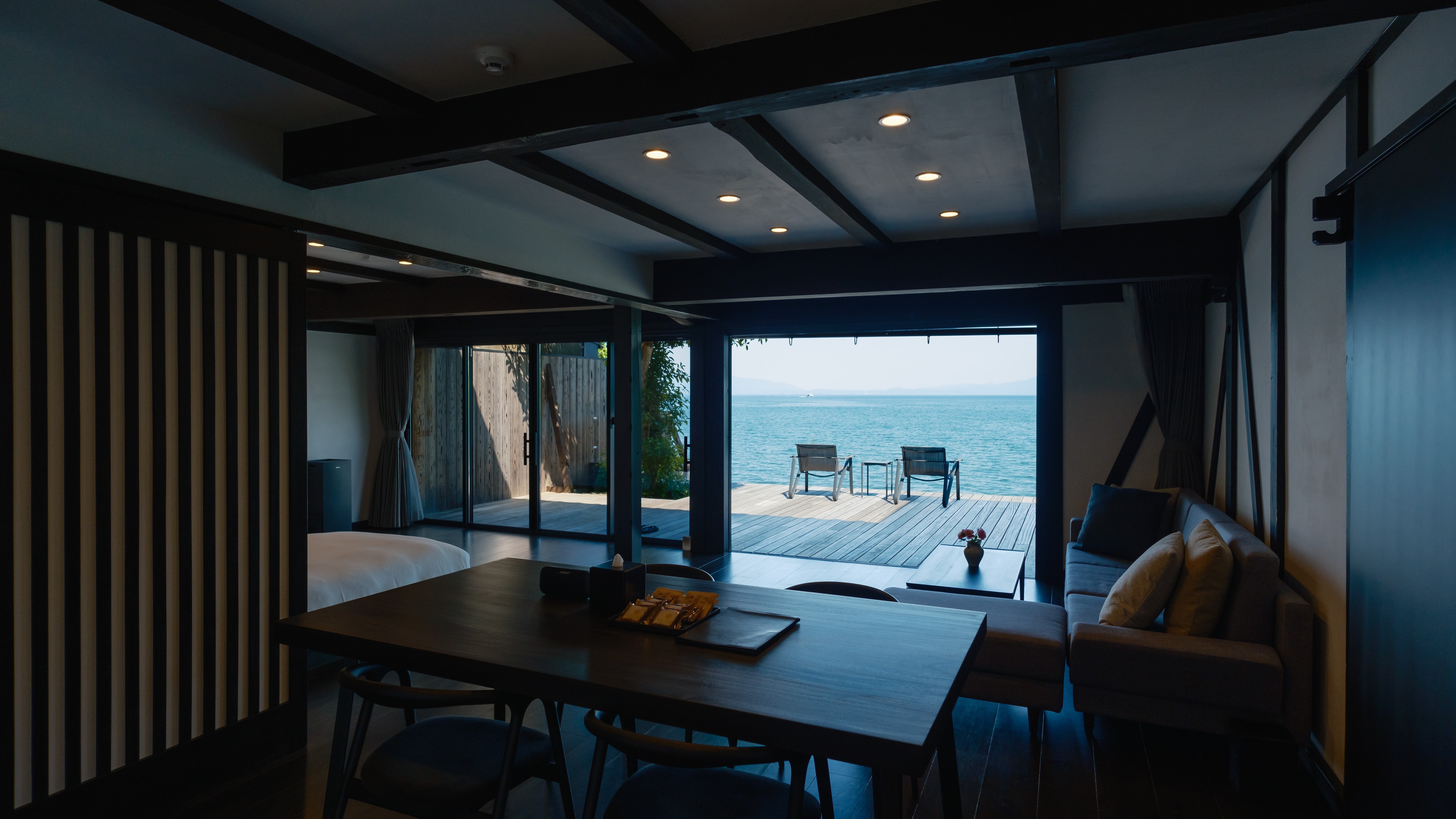 Living area and deck (first floor)