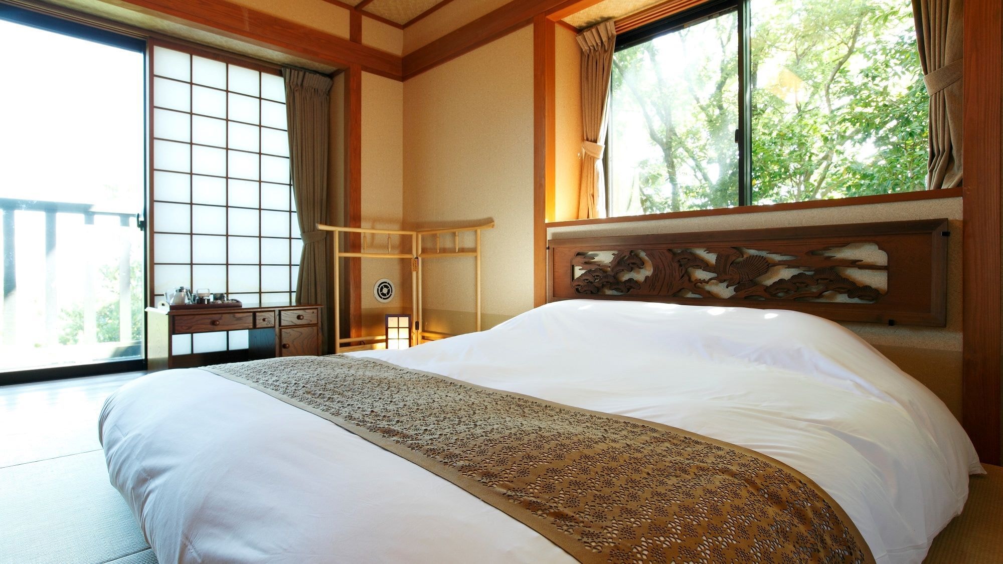 【개거 우미 반딧불】더블 침대 1대의 컴팩트한 구조의 객실(사진은 일본식의 이미지)