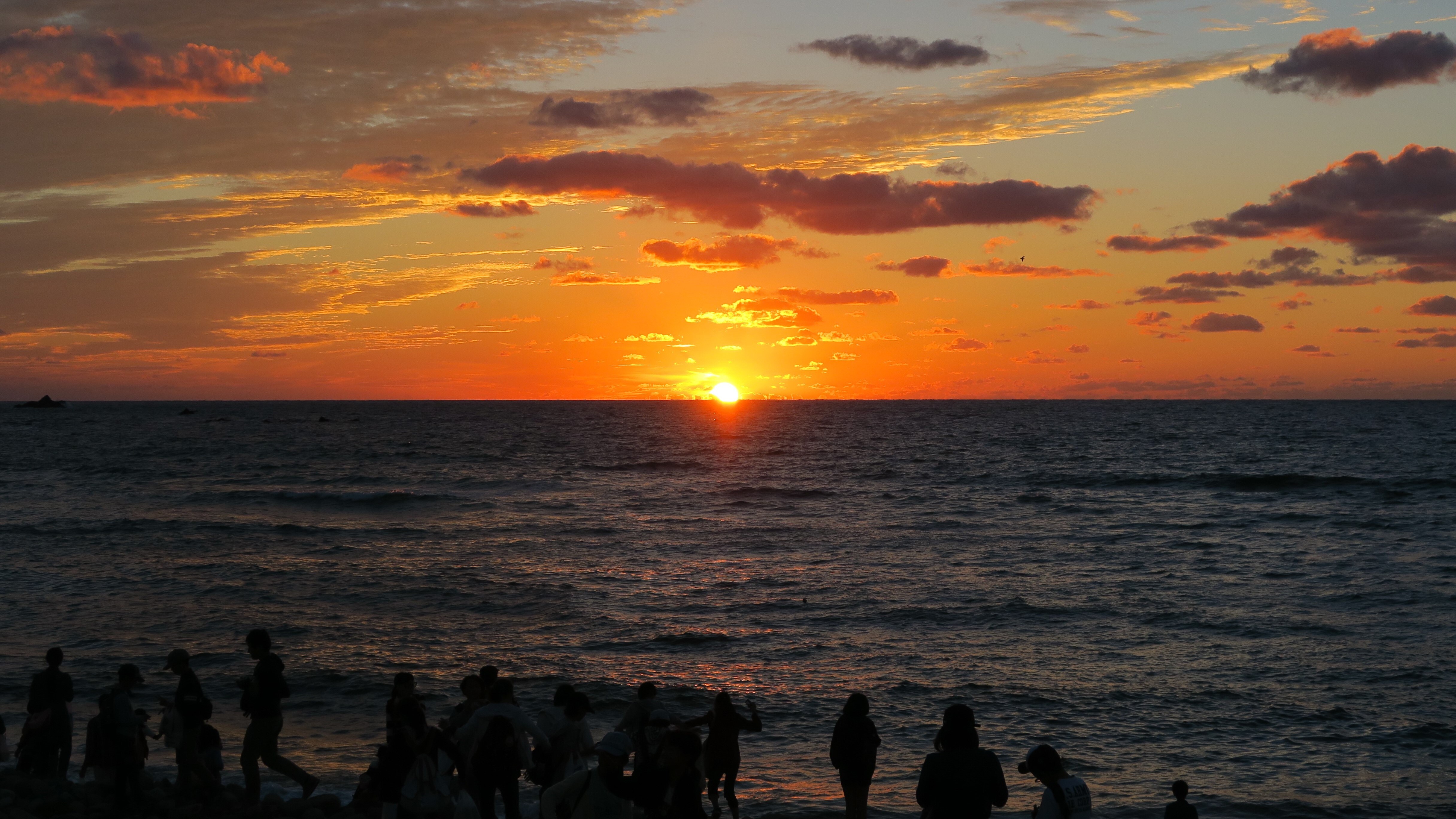 Evening view of the coast in front of the hotel (September)