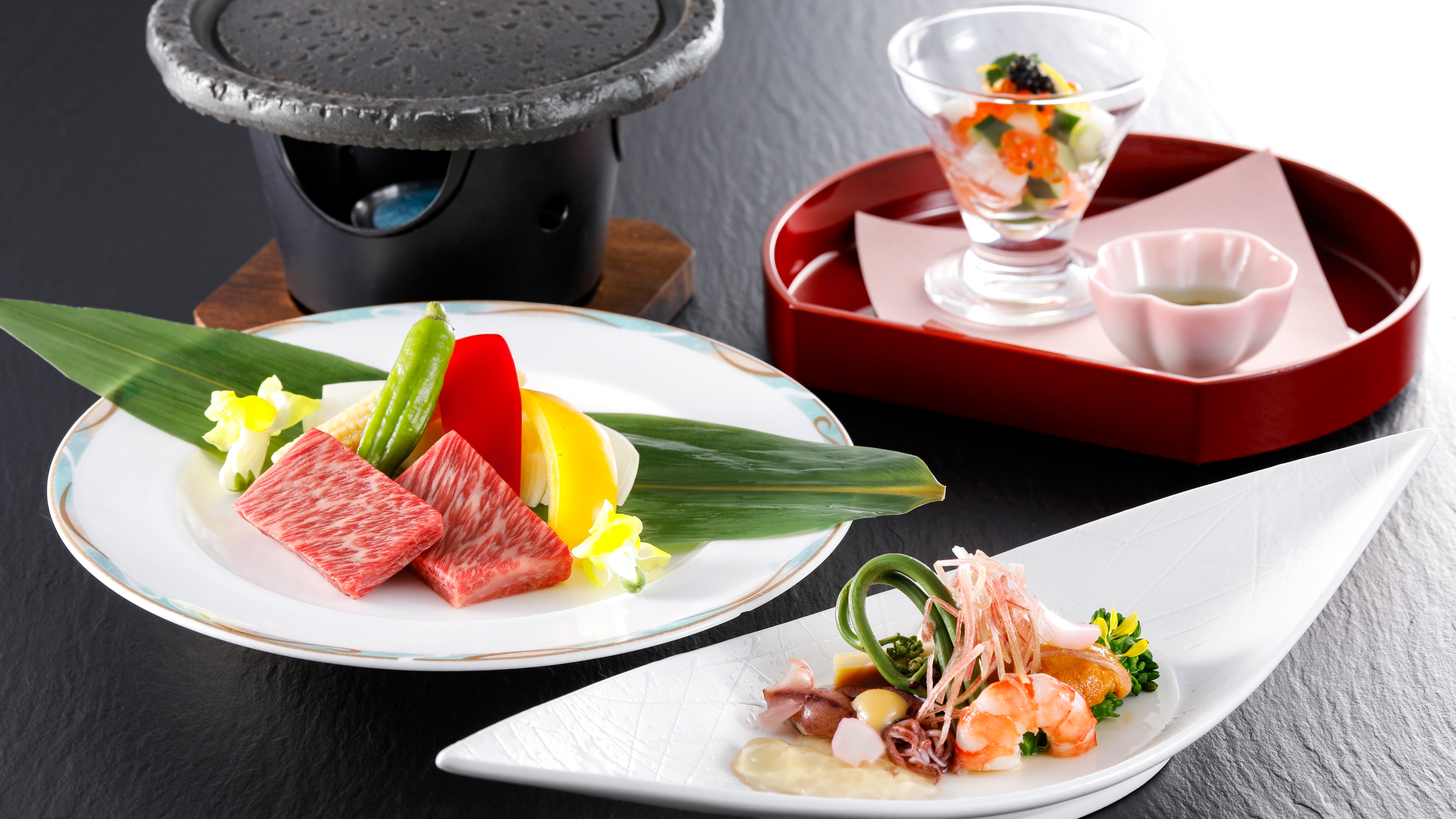 Dishes using Tajima and seasonal ingredients