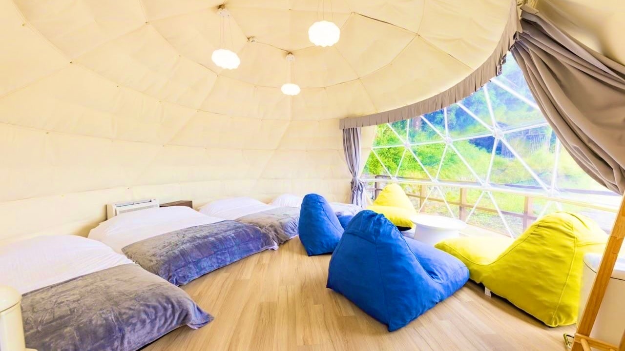 ``7'' Tenda kubah dengan pemandian terbuka pribadi Double&kali;2 Single&kali;2