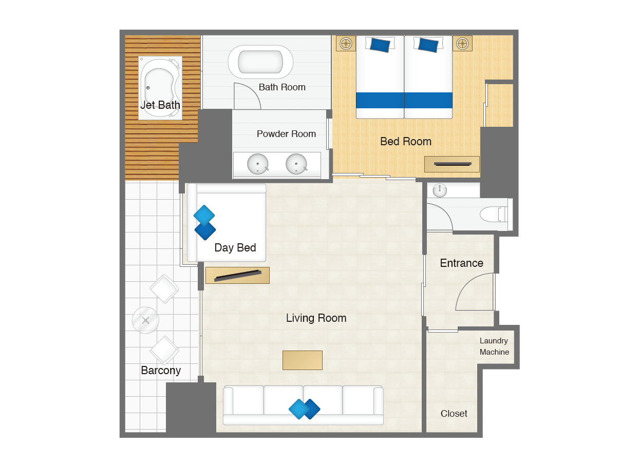 [Plan] Deluxe Suite 1 Bedroom