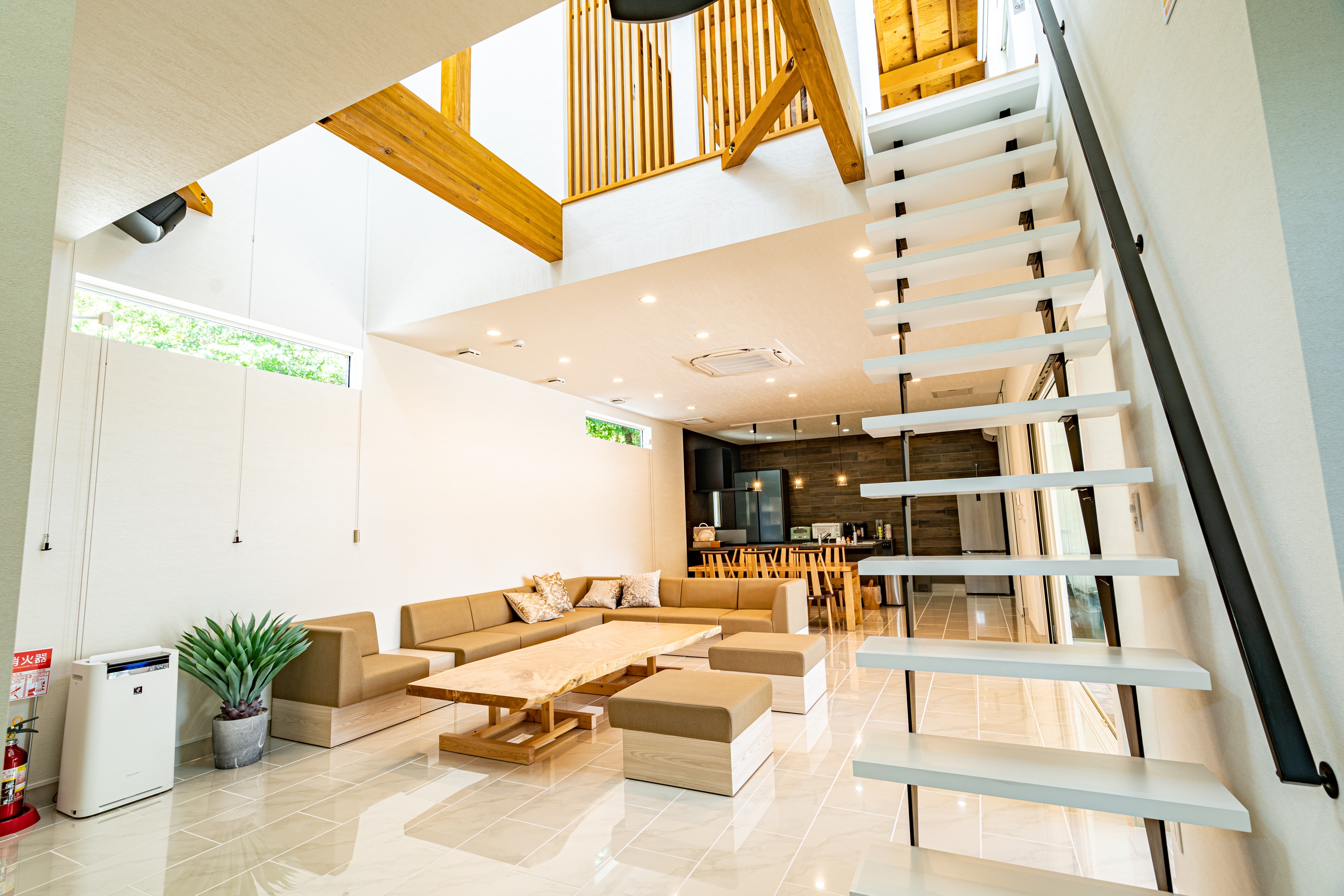 Moon building living room
