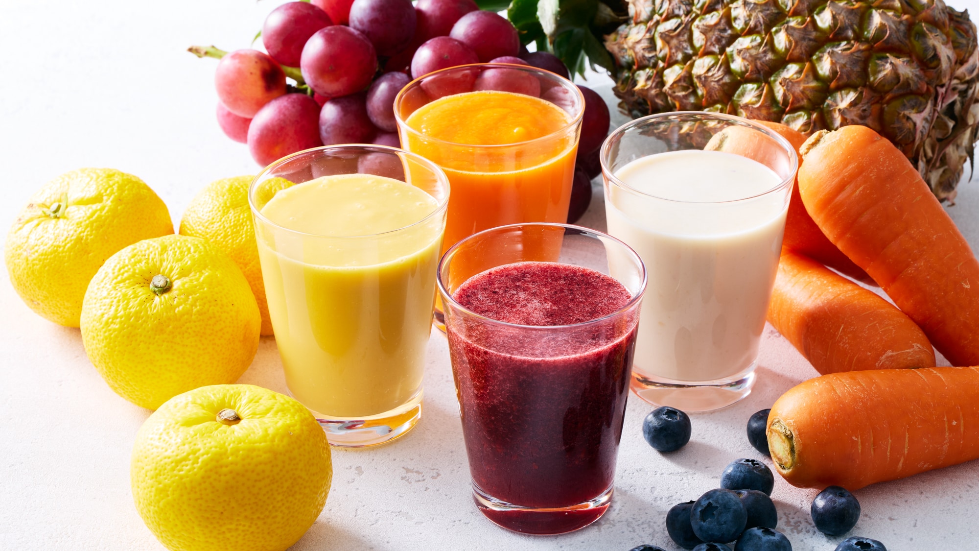 A colorful, carefully crafted smoothie that allows you to easily get your vegetables and fruits in.