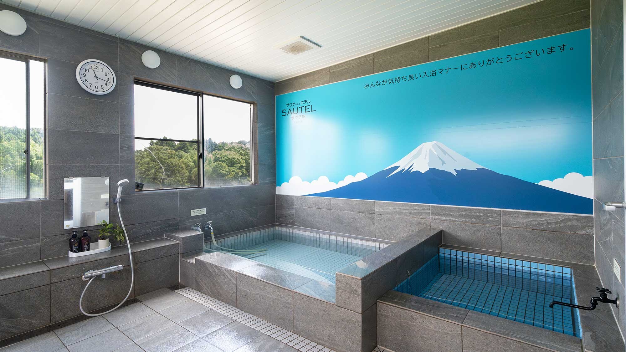 [Male only large bath and sauna] There is a sauna, cold bath, and washing area. Relieve your fatigue and refresh your mind.