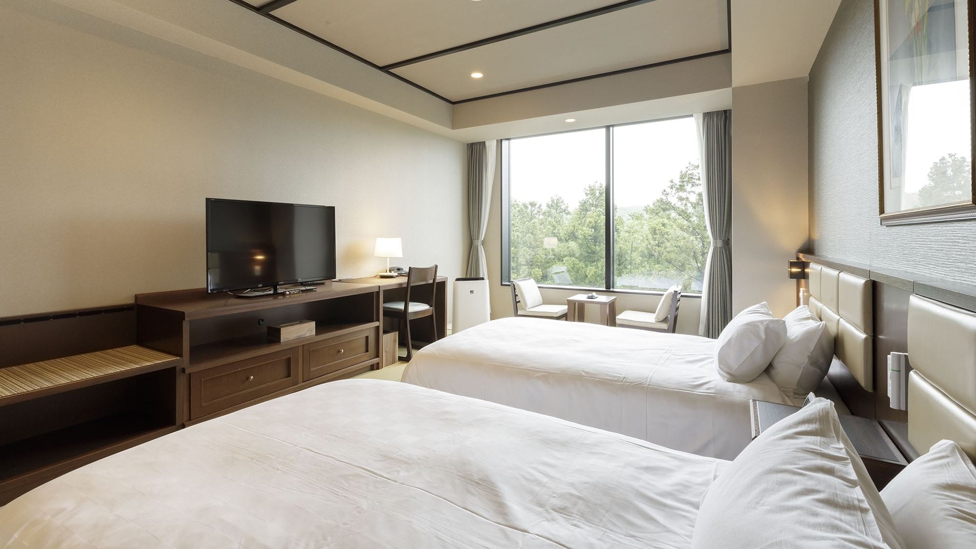 标准 [日式双床房] 西式房间的便利与日式房间的宁静相结合的舒适房间。