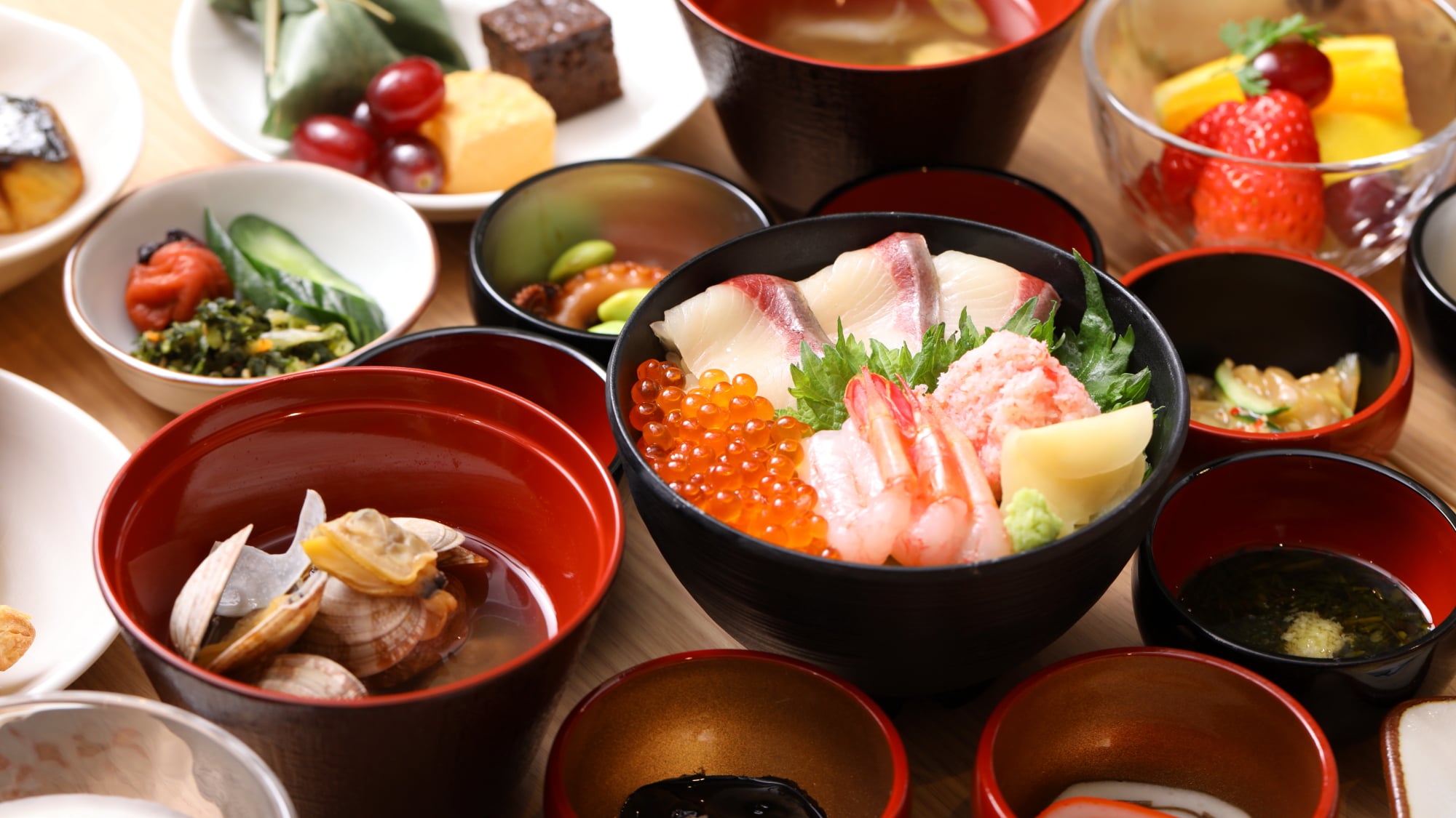 [Breakfast] Ajimeguri Yokocho-A local dish and a colorful breakfast-An example of a buffet