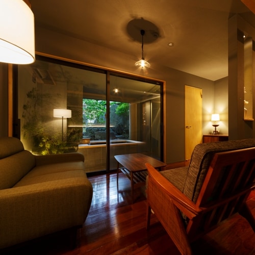 Designer room with open-air bath
