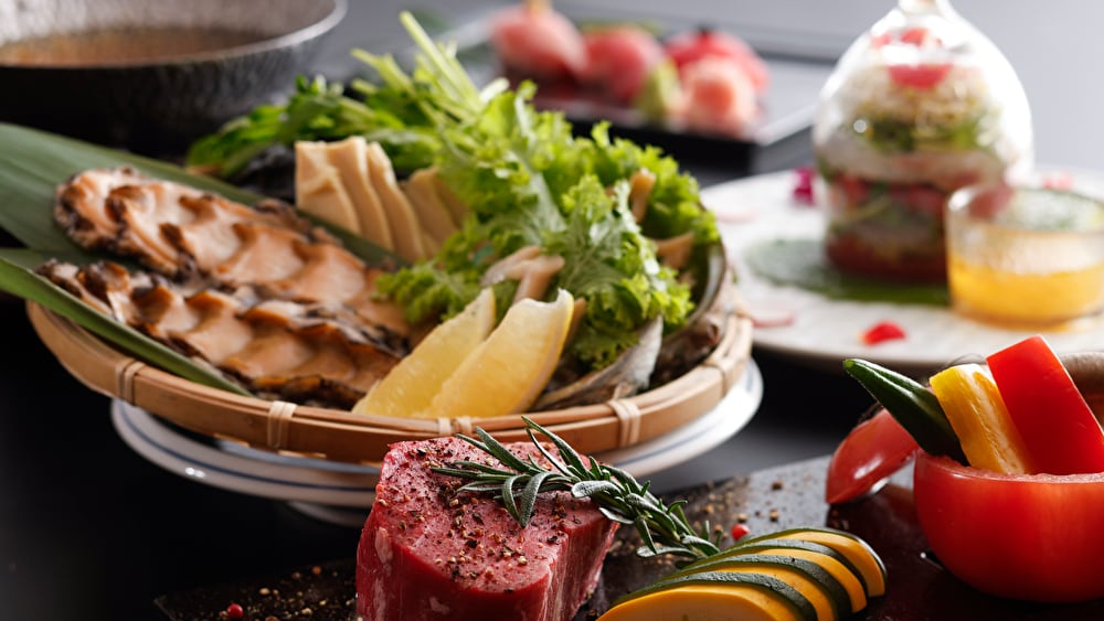 Chef's choice banquet course packed with seasonal ingredients from Sea of Kyoto