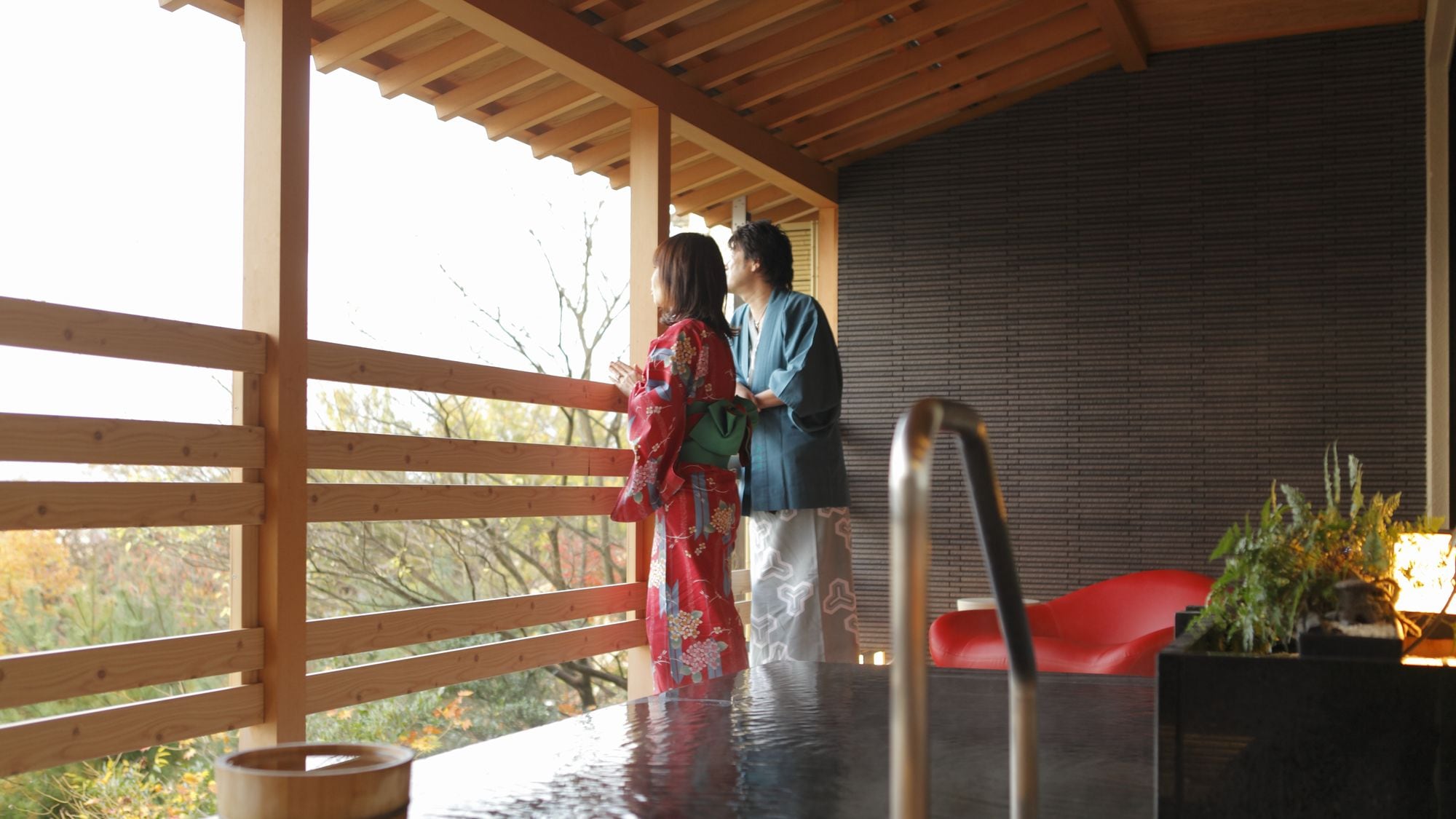 【원천 흘려 흘려 노천탕 첨부 객실】657호실·시라키(비쿠쥬) 화강암의 욕조의 일례