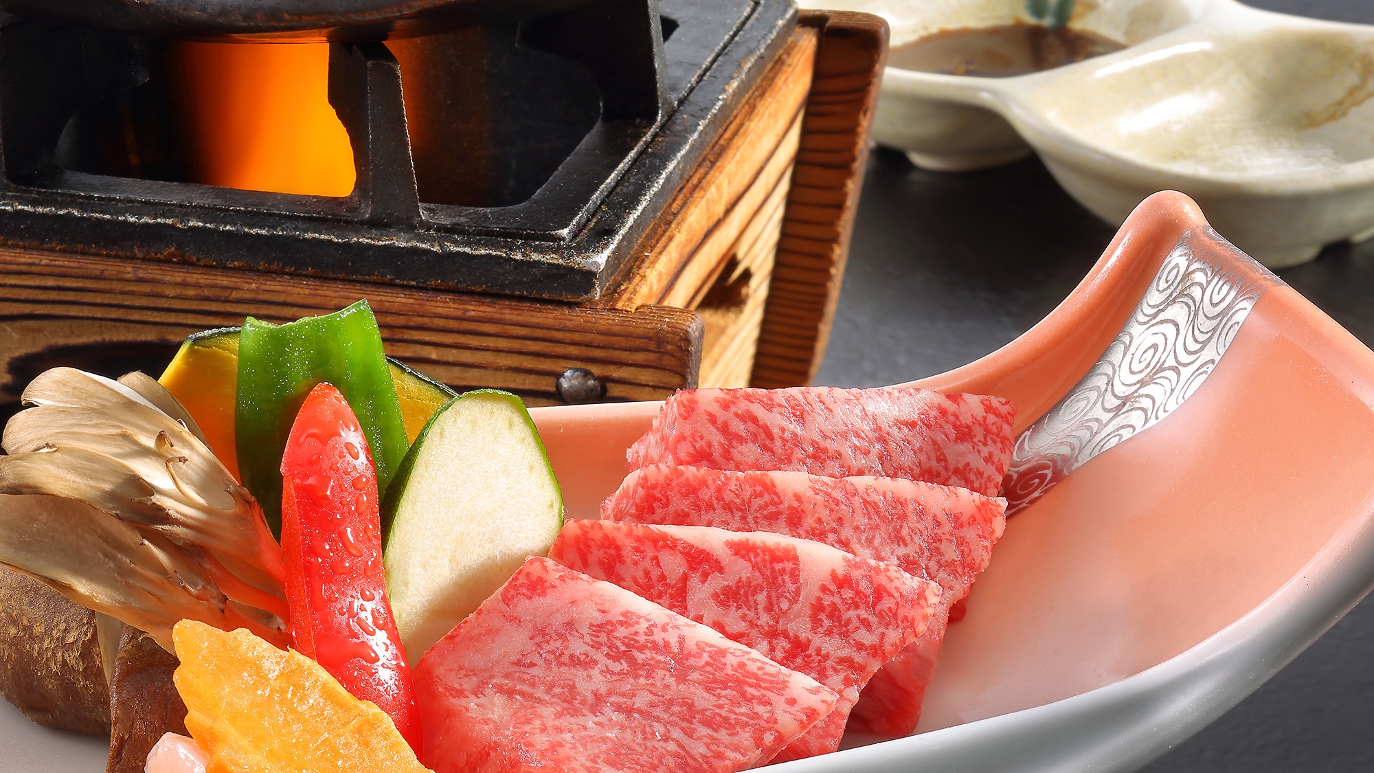 [Supper] Yamagata beef porcelain plate grilled set