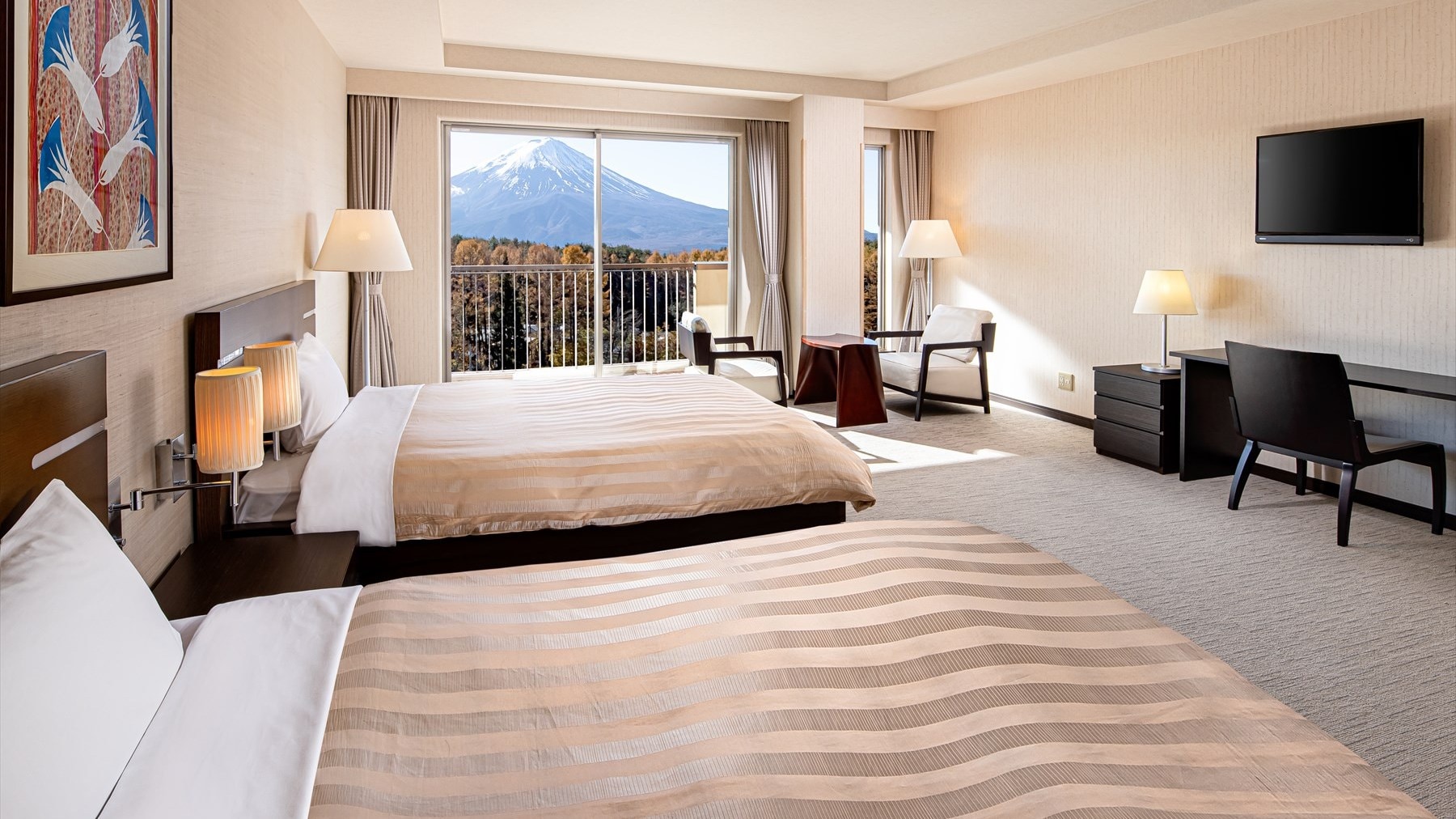 [西式房] 双床房 | 所有房间均可眺望富士山（图片）