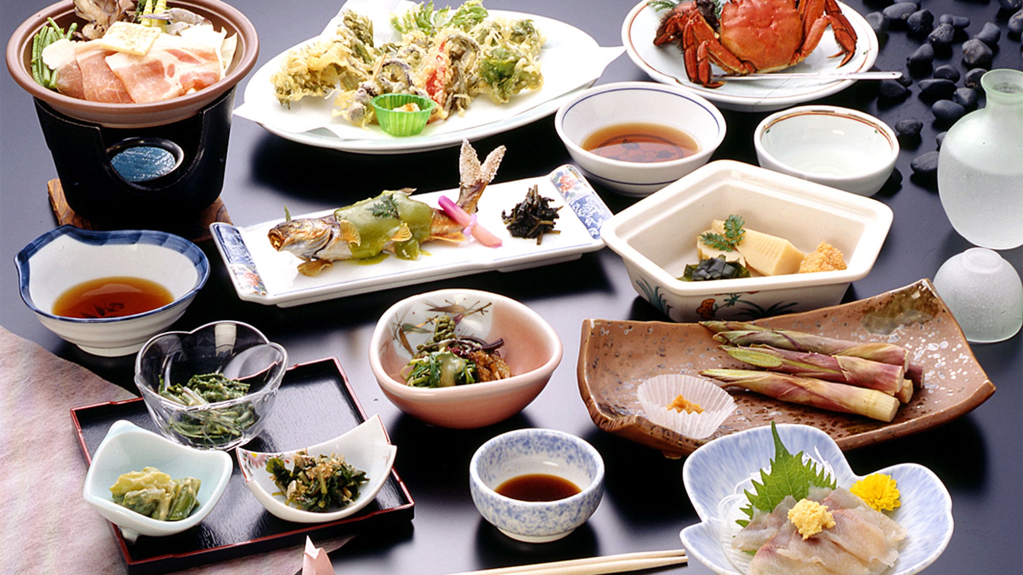 ・[Dinner example] Enjoy the authentic and refined flavors of mountain delicacies to your heart's content. *The photo is an example.