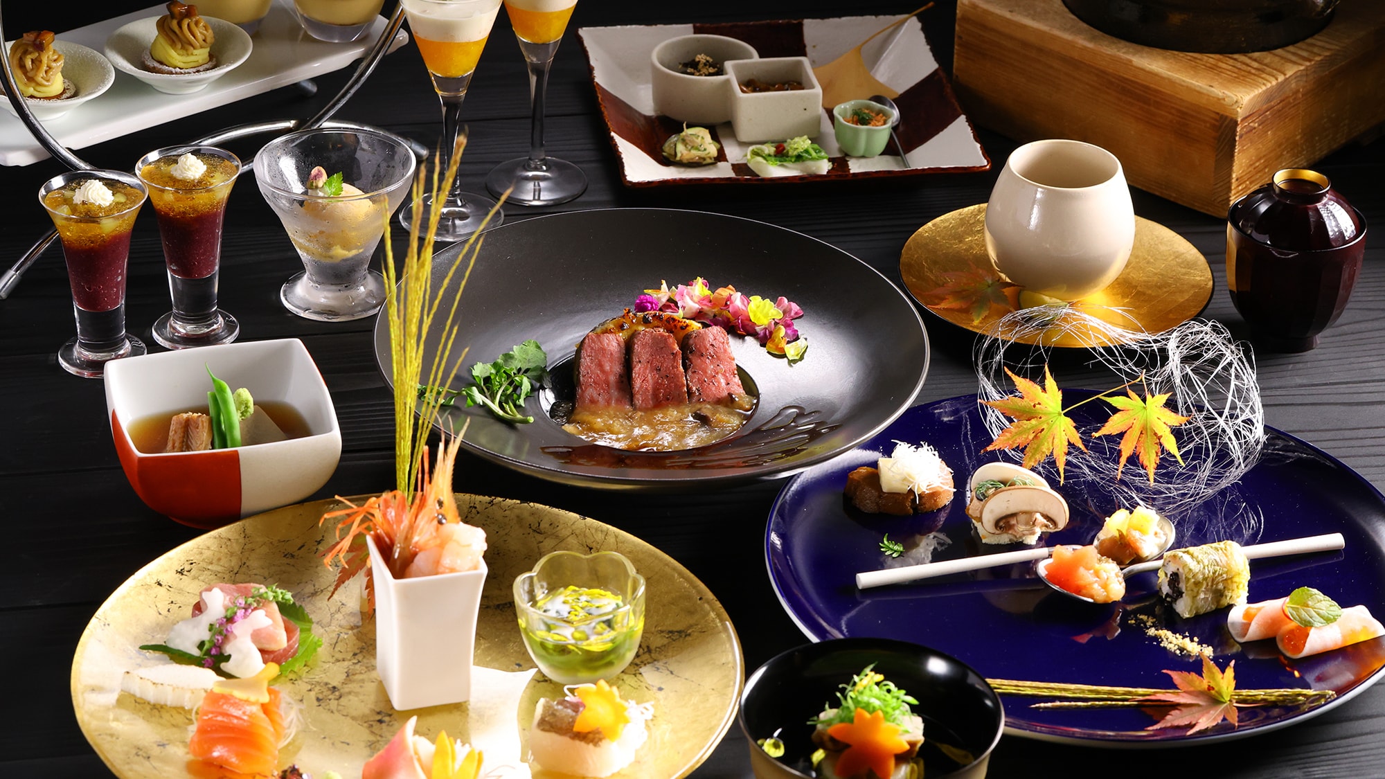 Thực đơn mùa thu ~Sự kết hợp ẩm thực tân thời của Kitano Kaze Saryo~