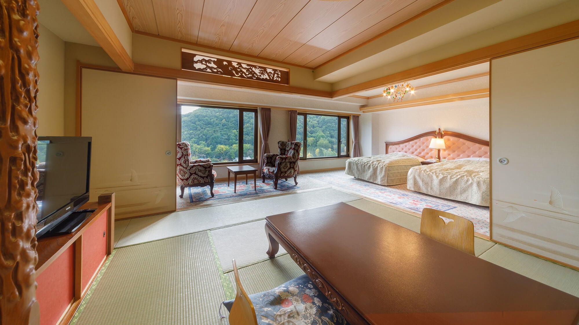 [Bangunan baru] Kamar bergaya Jepang-Barat (Kamar bergaya Jepang 10-12 tikar tatami + 2 tempat tidur) / Ideal untuk futon dan kelompok tempat tidur.
