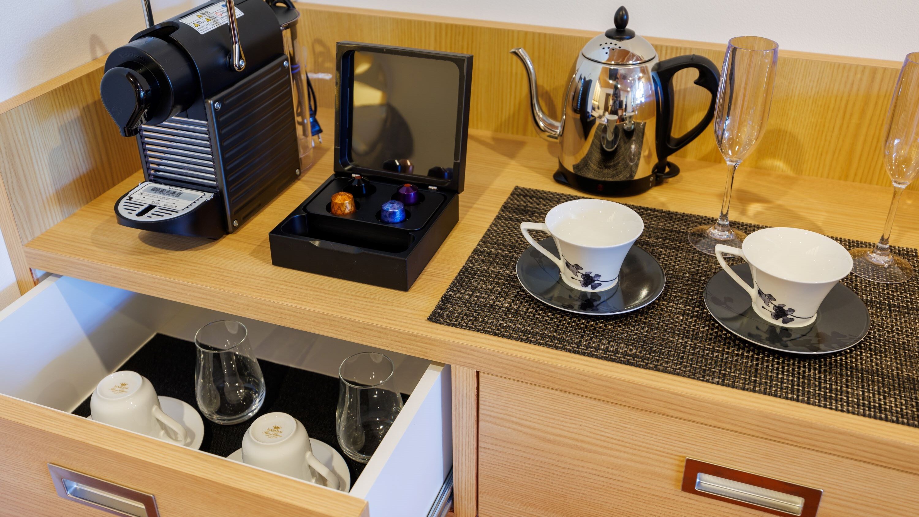 Yugori: room supplies, coffee, etc.